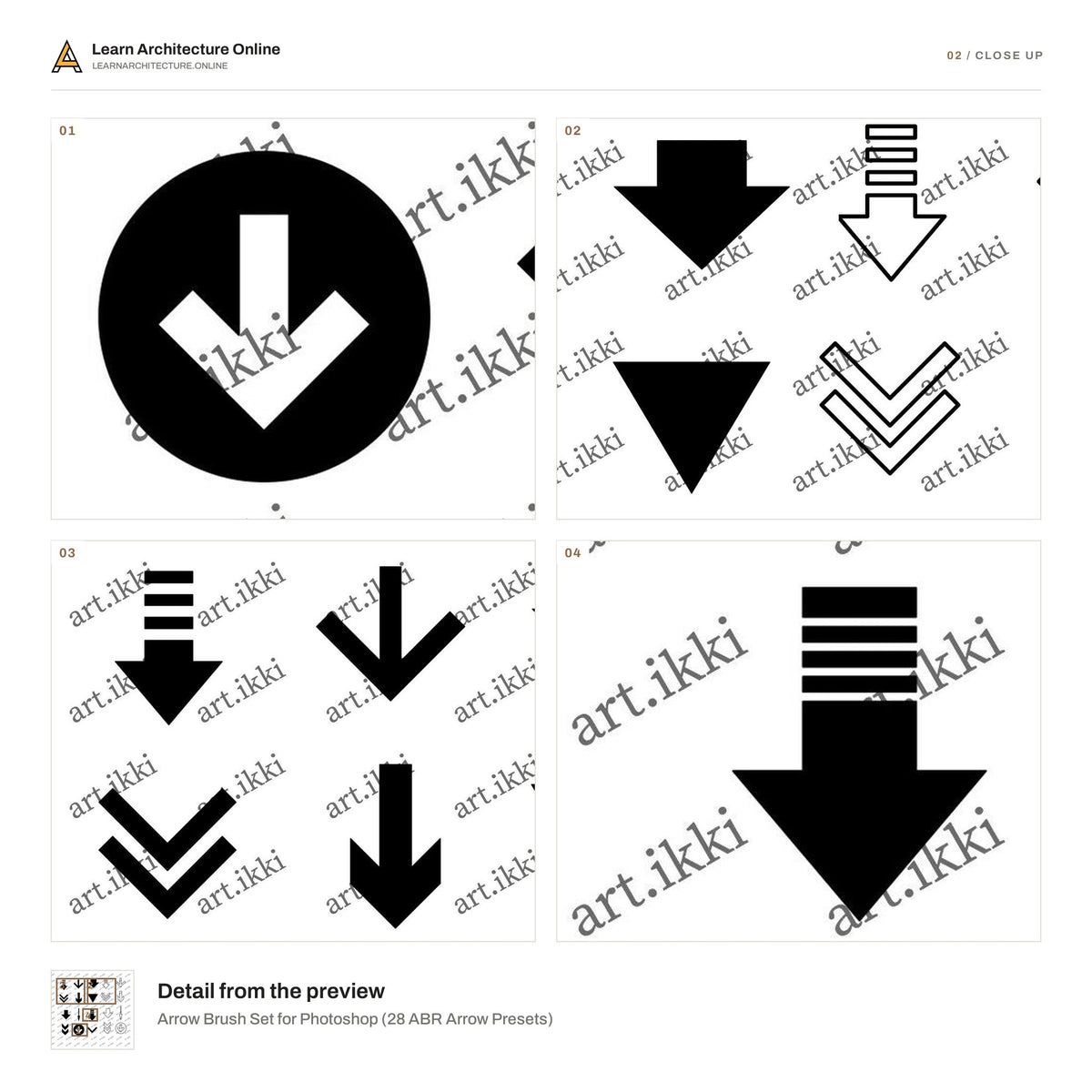 Arrow Brush Set for Photoshop close up