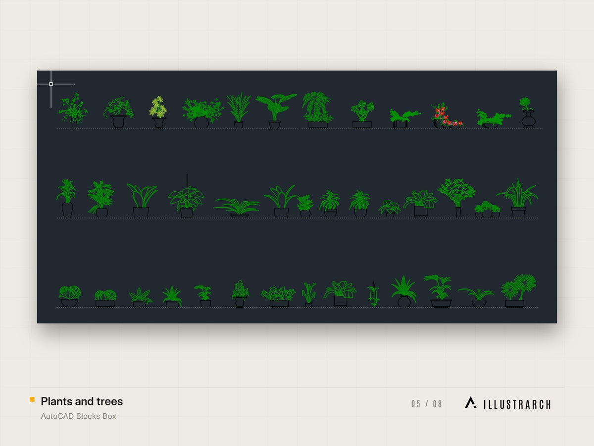 AutoCAD Blocks Box: plants and trees