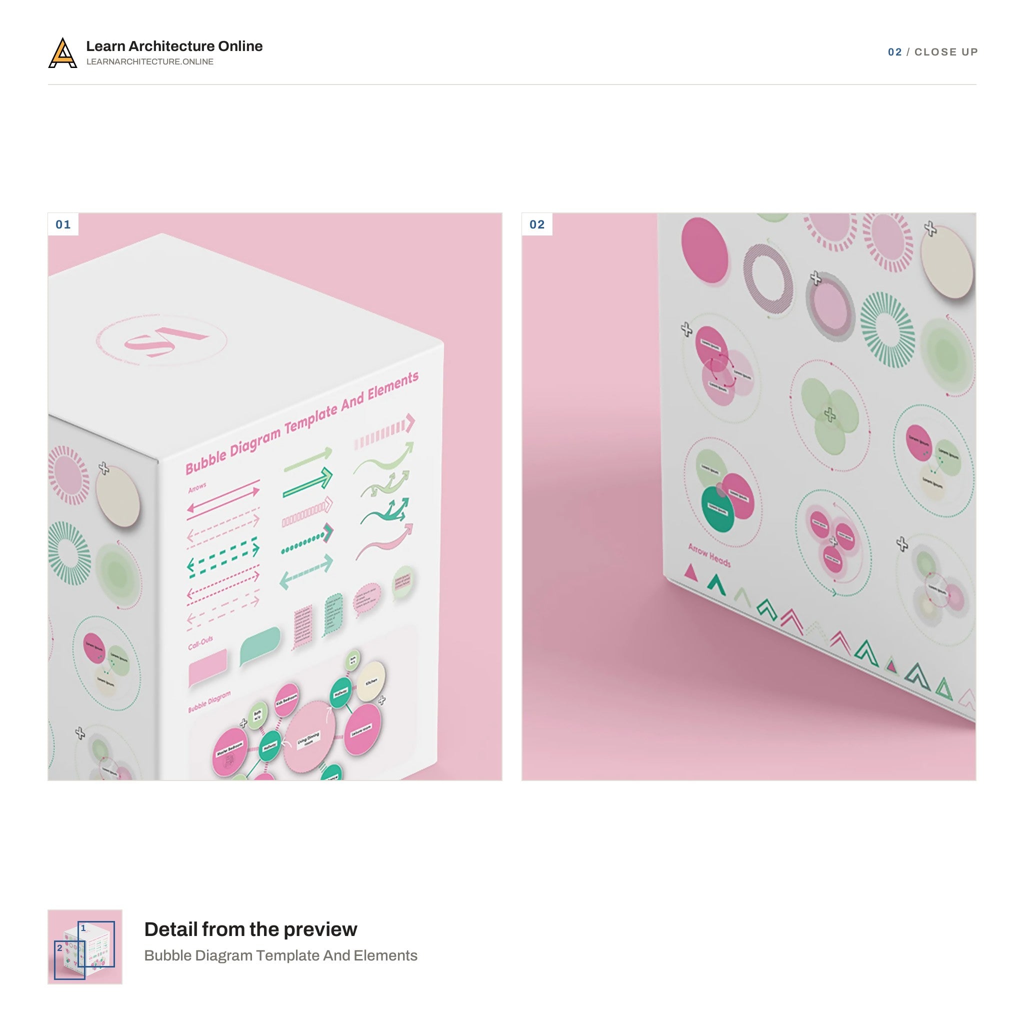 Bubble Diagram Template And Elements close up