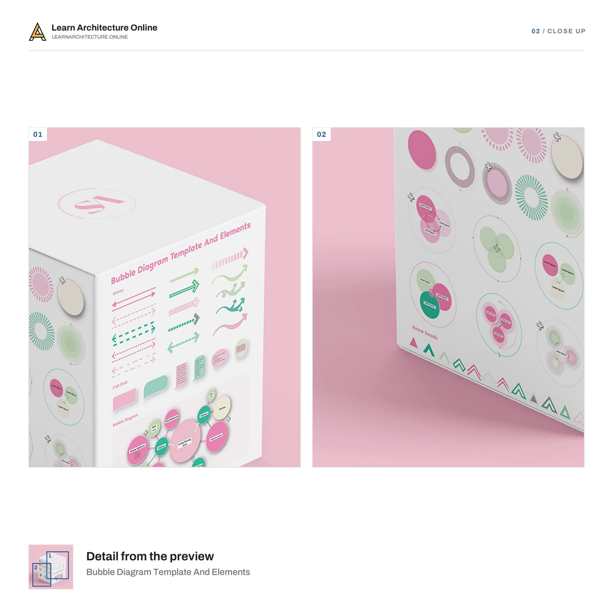 Bubble Diagram Template And Elements close up