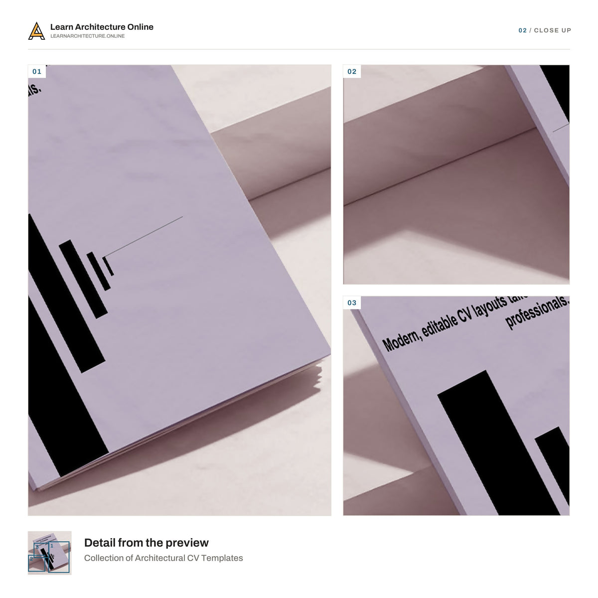 Collection of Architectural CV Templates close up