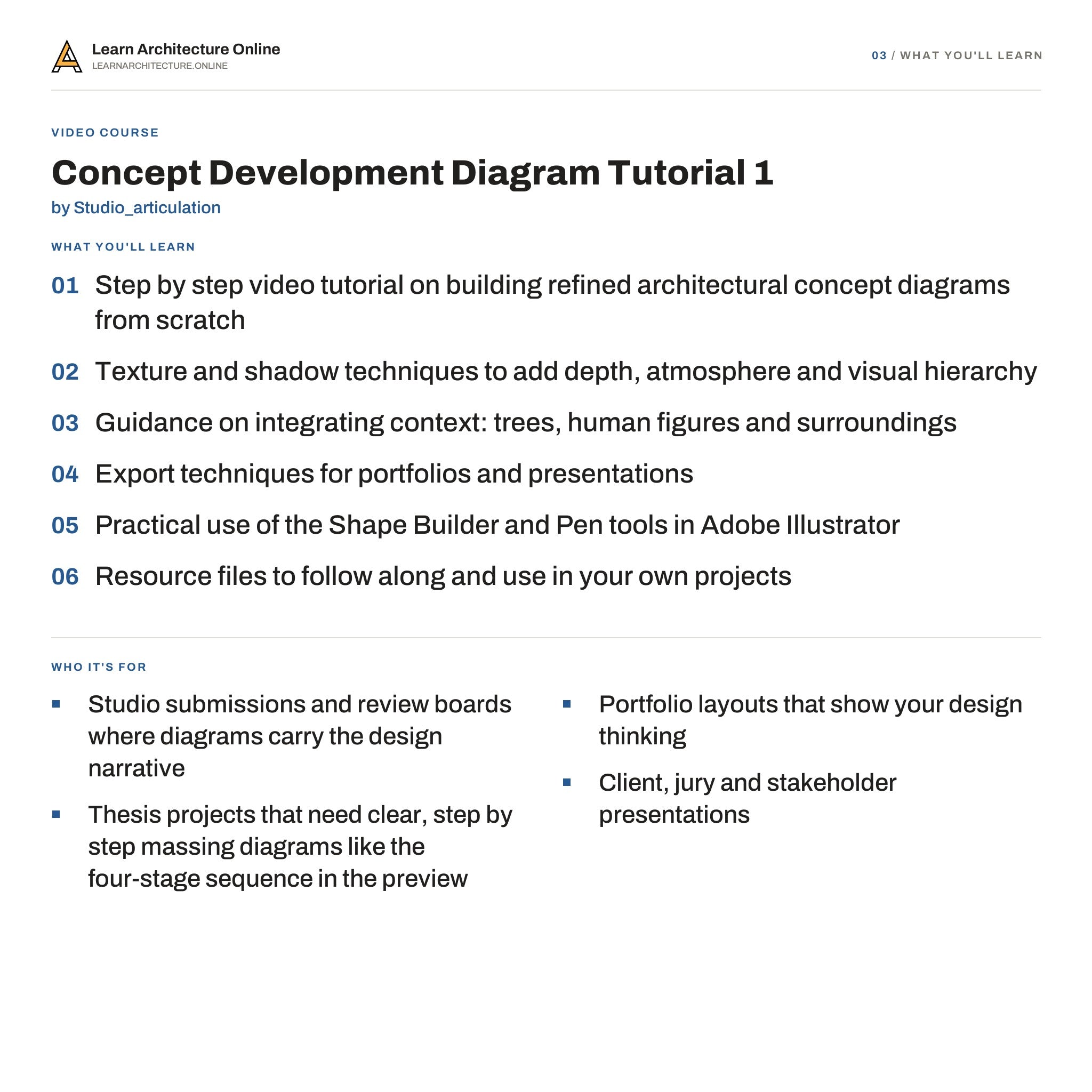Concept Development Diagram Tutorial 1 what you learn