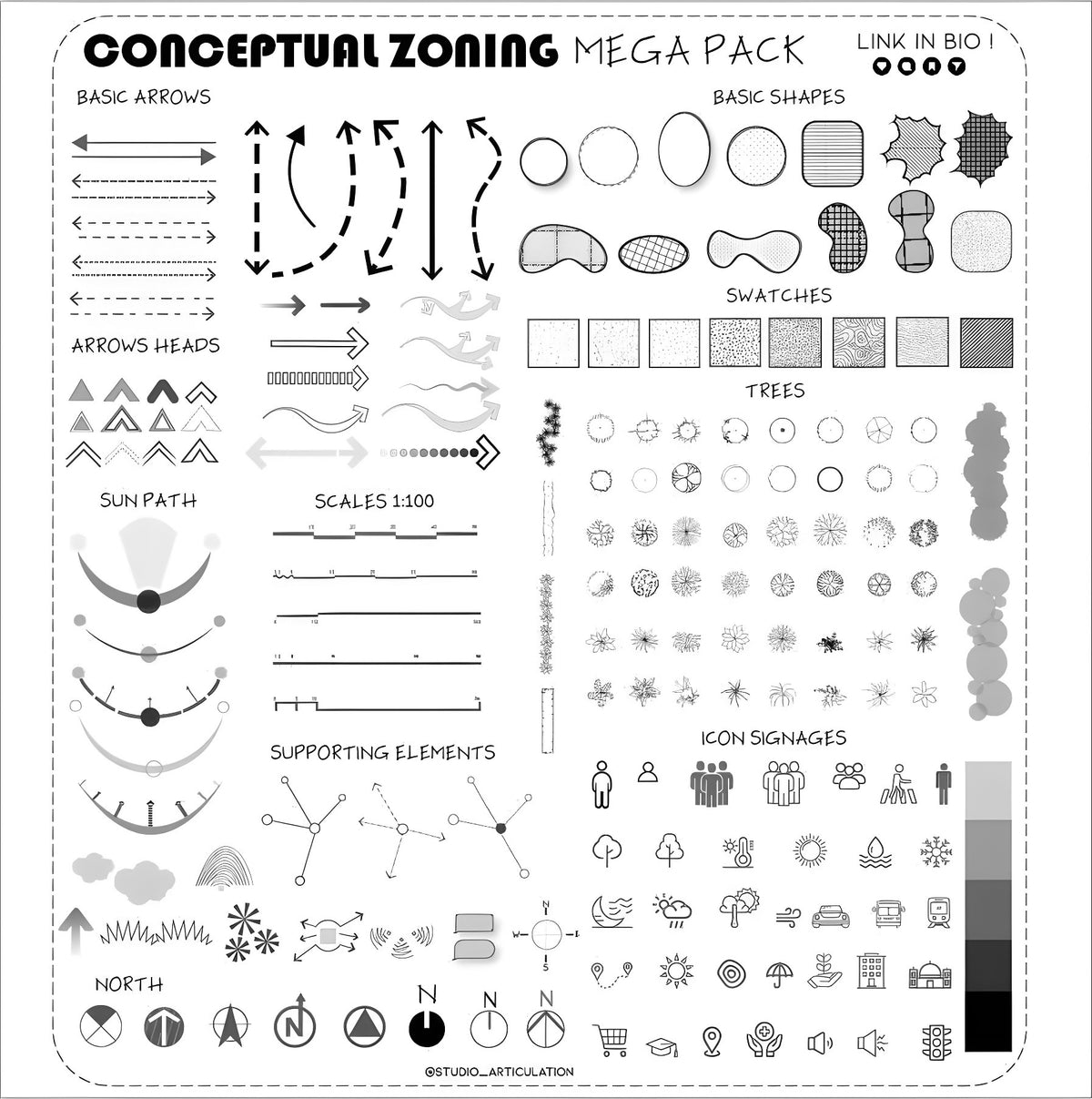 Conceptual Zoning Essential - Mega pack — editable template for architects