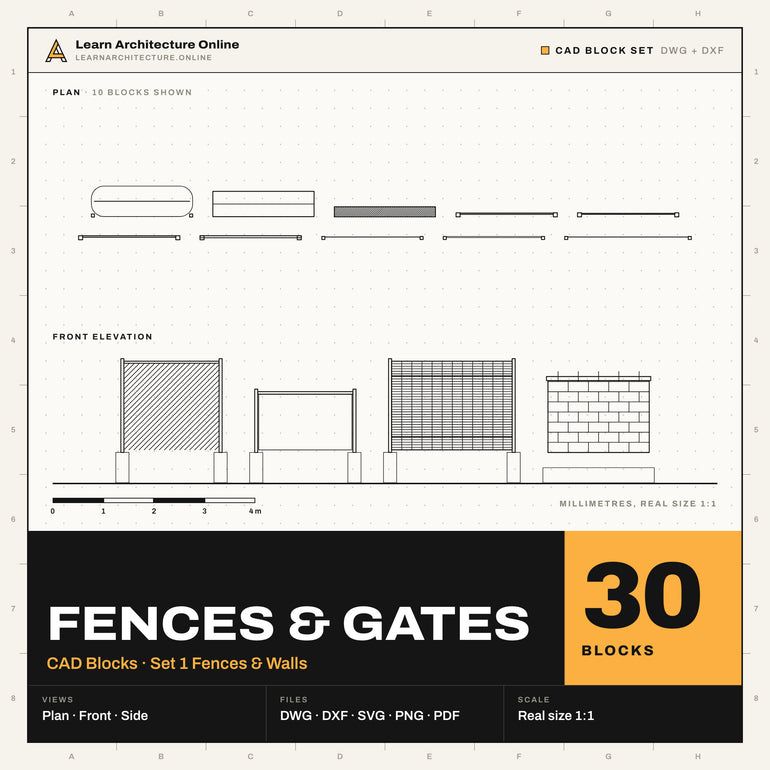 Fences & Gates CAD Blocks Set 1 Fences & Walls | DWG DXF