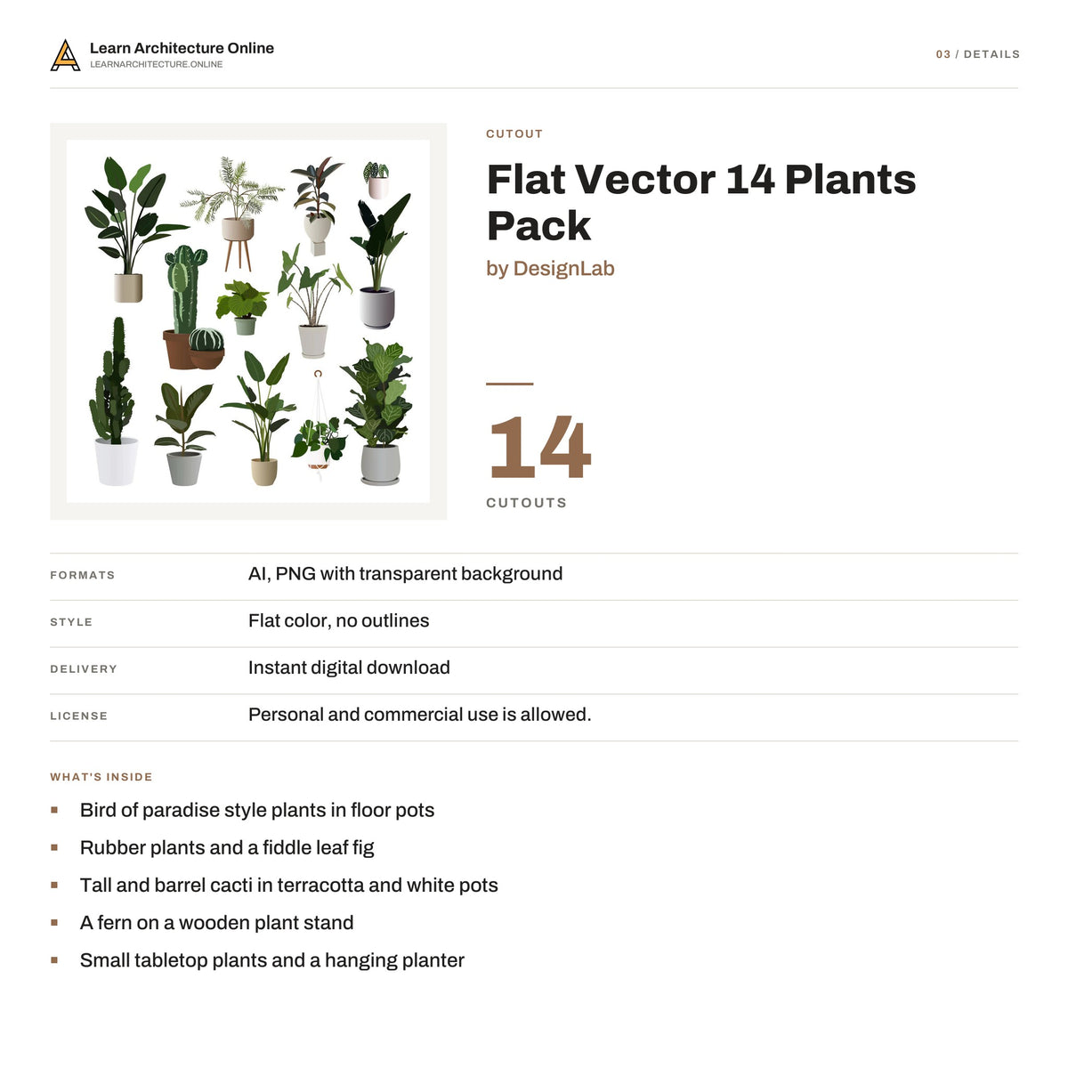Flat Vector 14 Plants Pack details