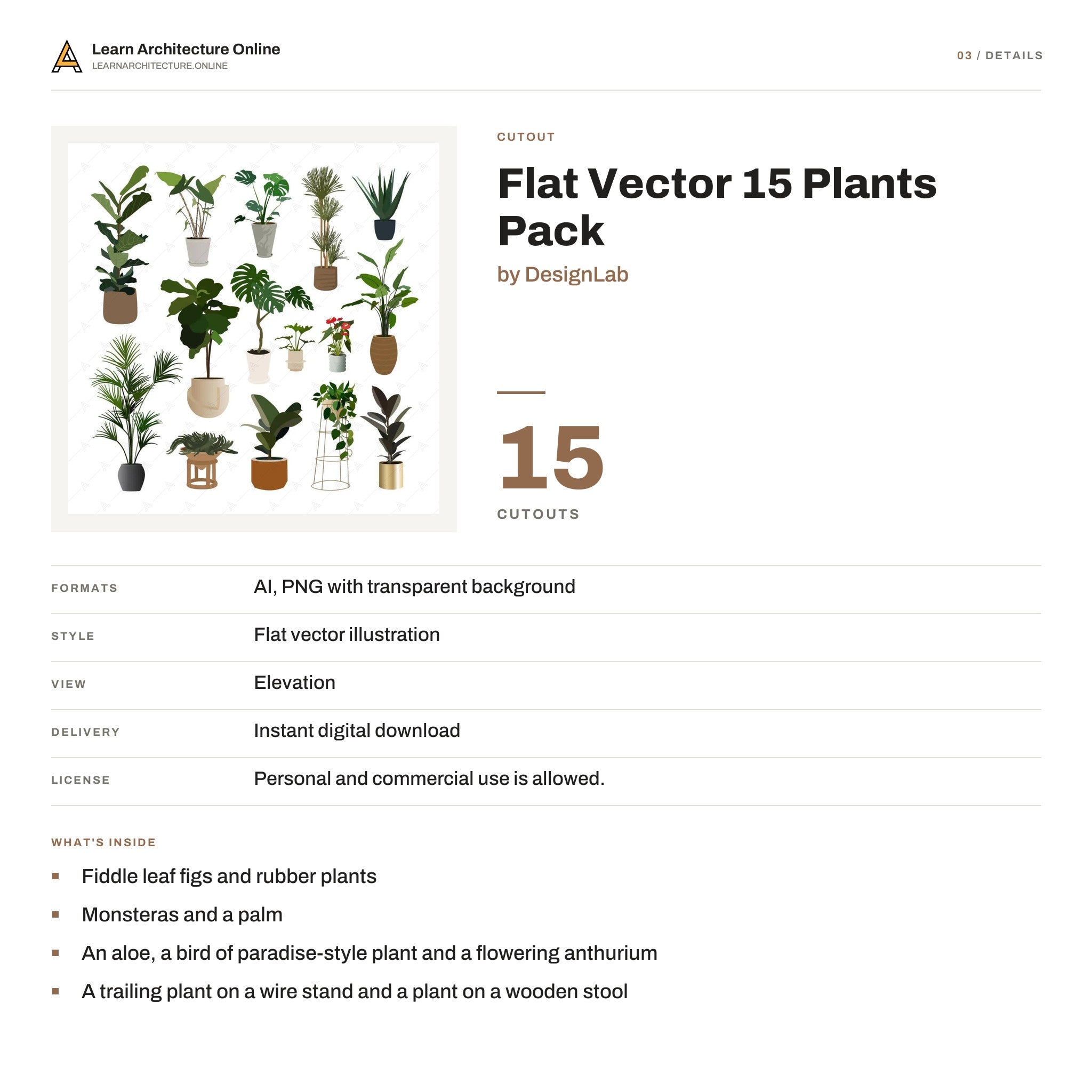 Flat Vector 15 Plants Pack details