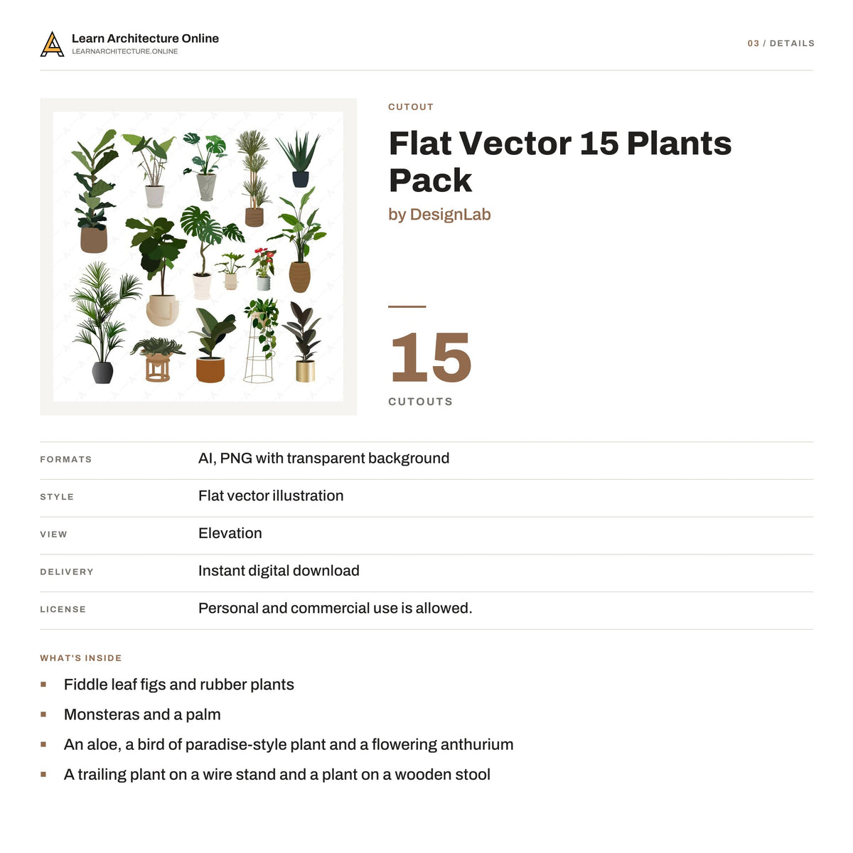Flat Vector 15 Plants Pack details