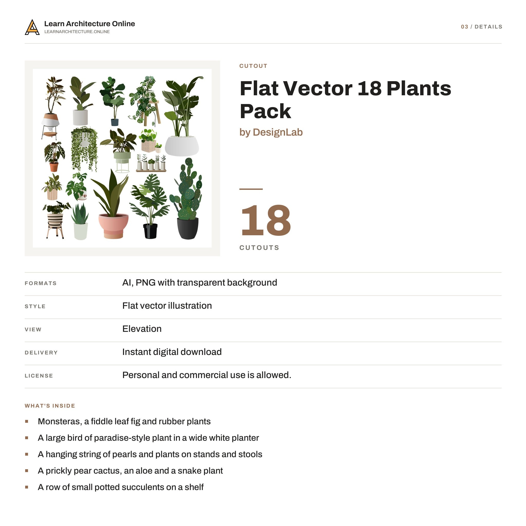 Flat Vector 18 Plants Pack details