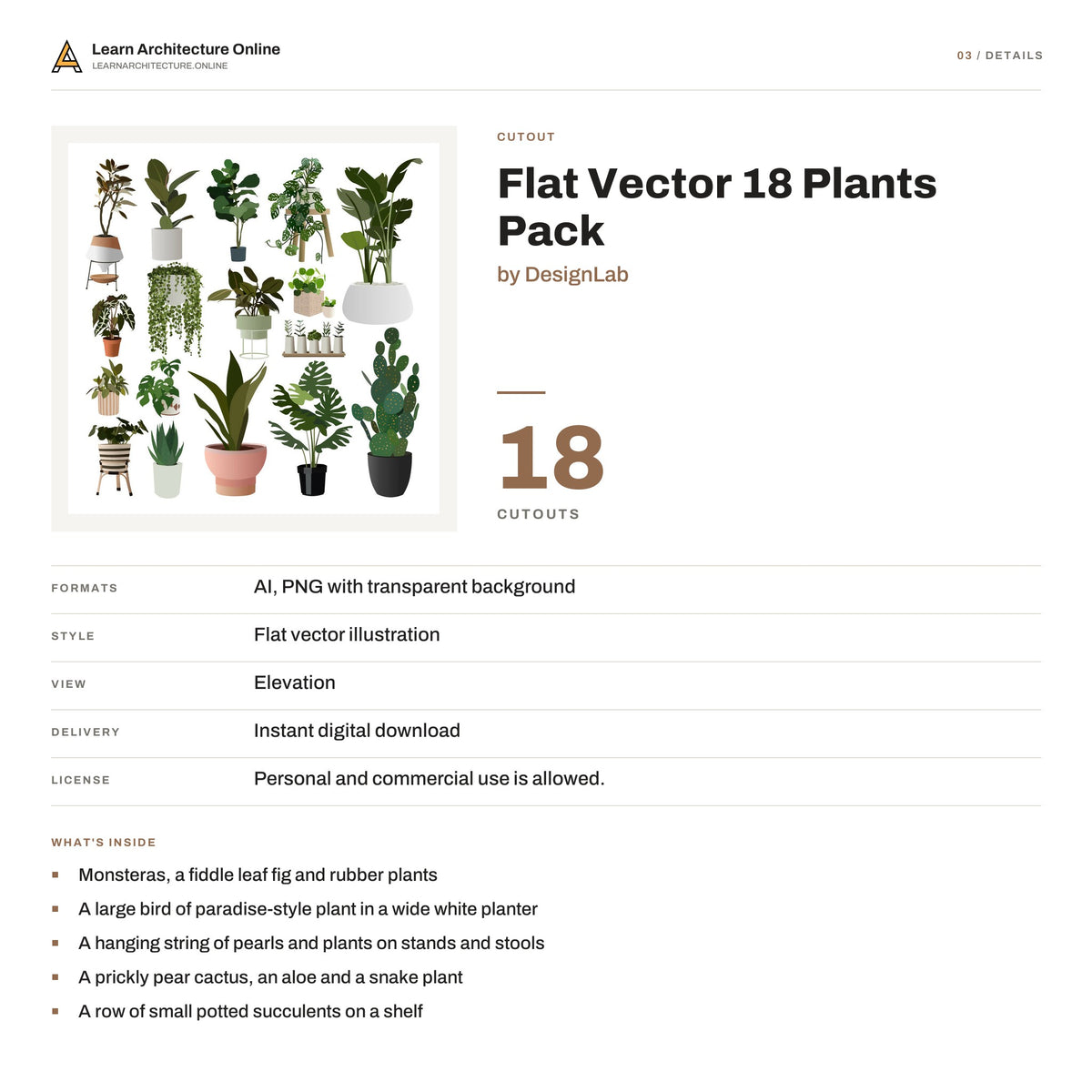 Flat Vector 18 Plants Pack details
