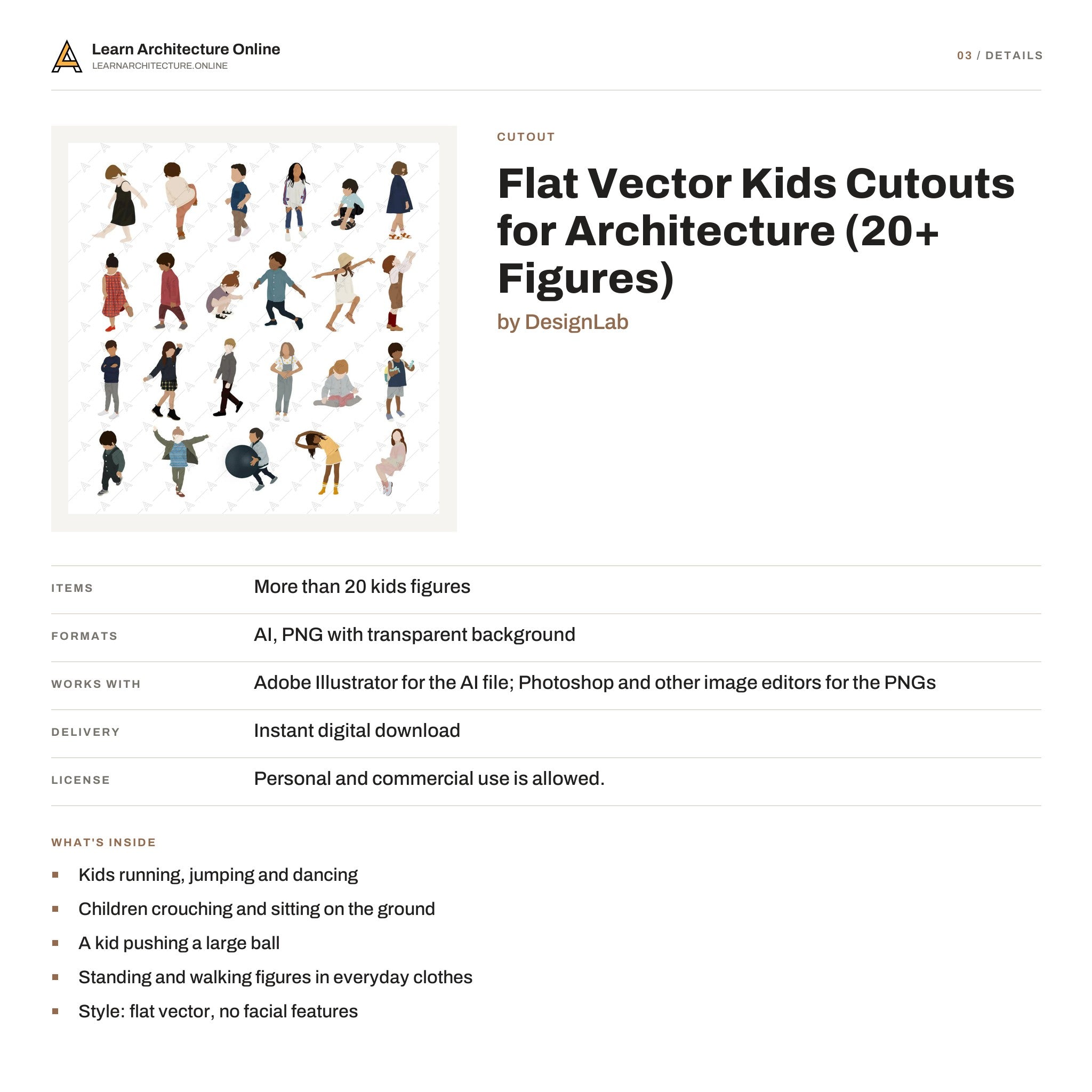 Flat Vector Kids Cutouts for Architecture details