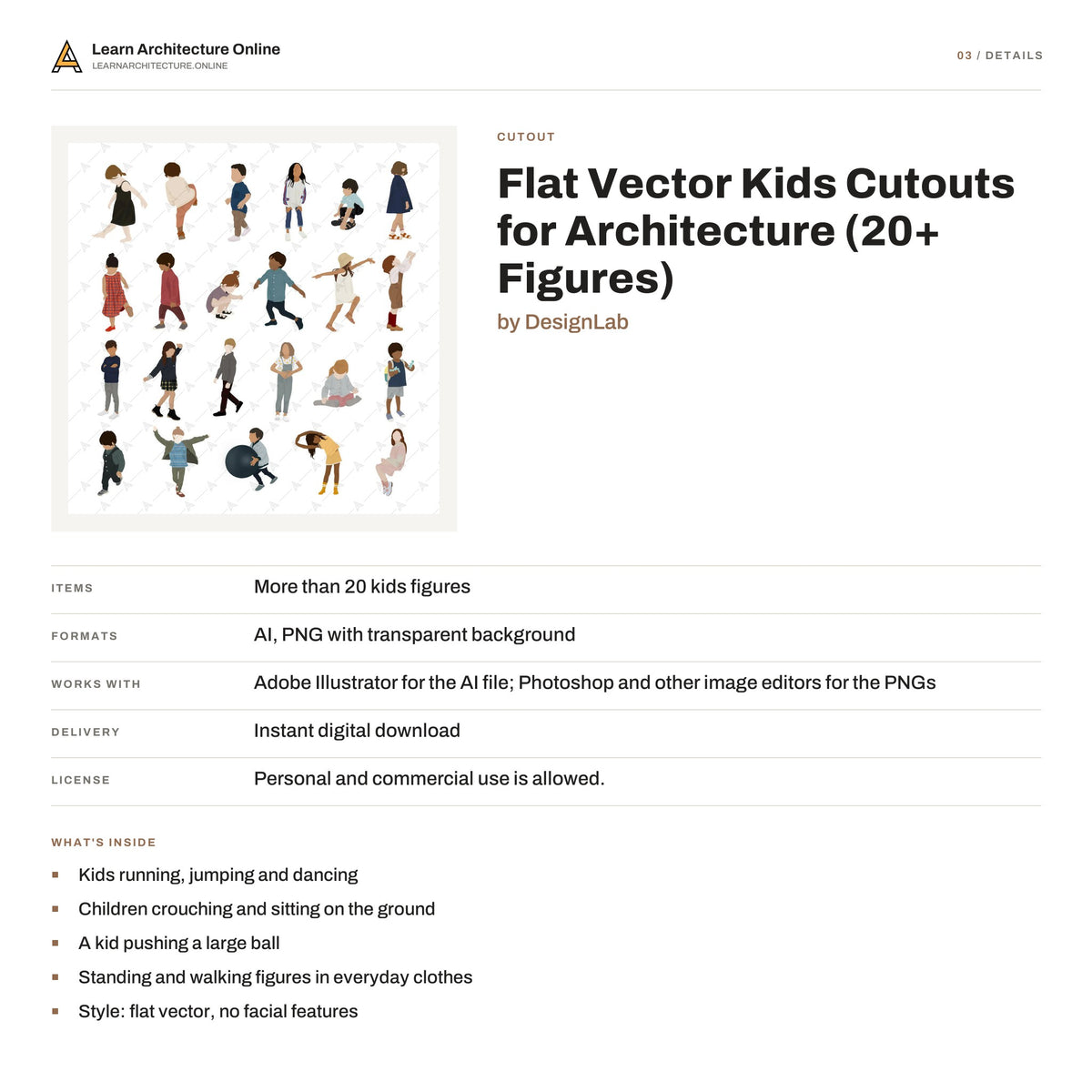 Flat Vector Kids Cutouts for Architecture details