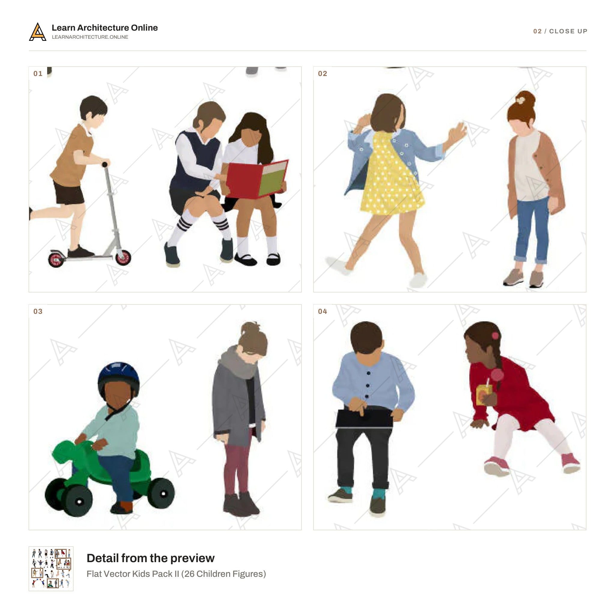 Flat Vector Kids Pack II close up