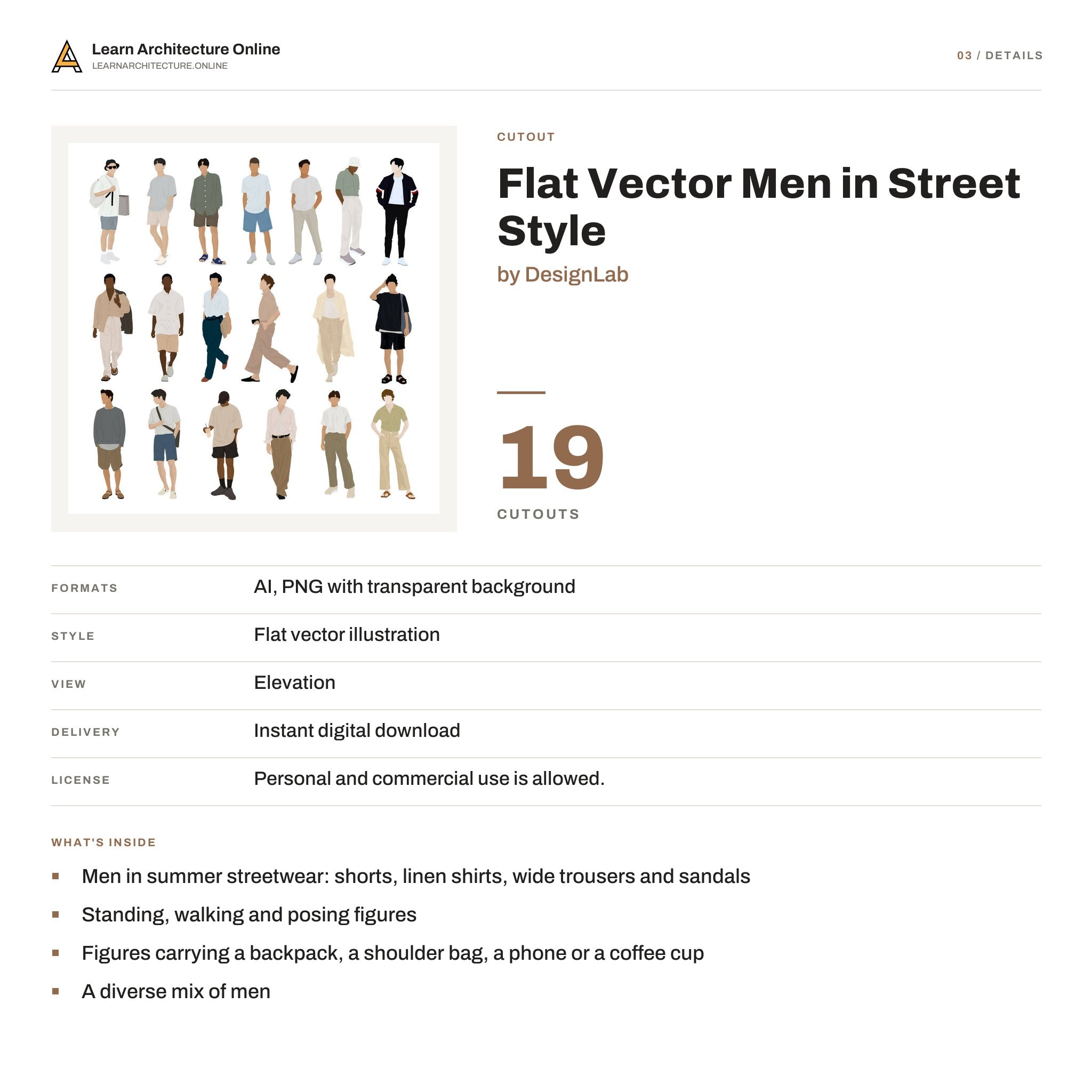 Flat Vector Men in Street Style details