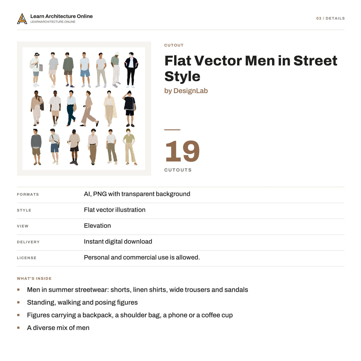 Flat Vector Men in Street Style details