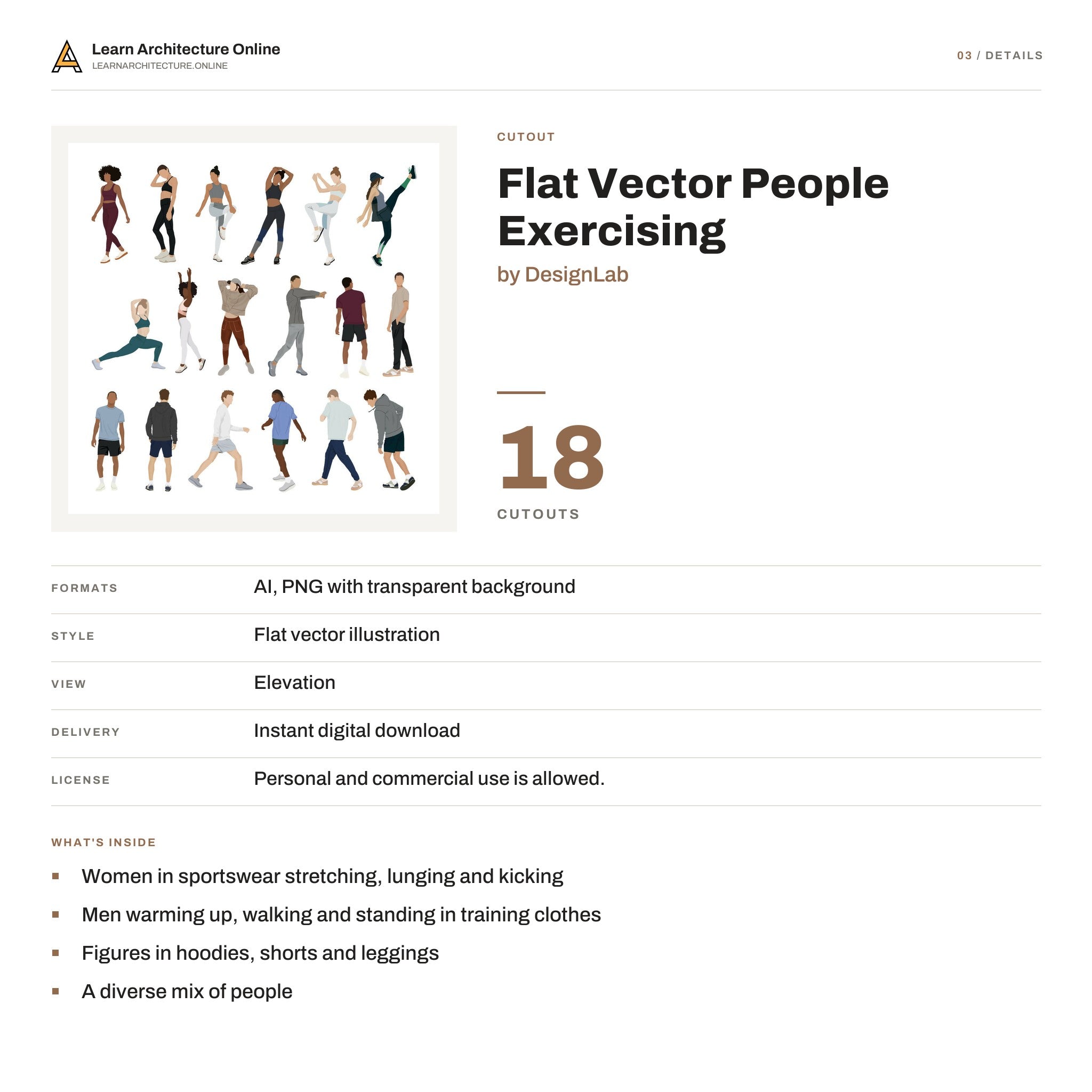 Flat Vector People Exercising details