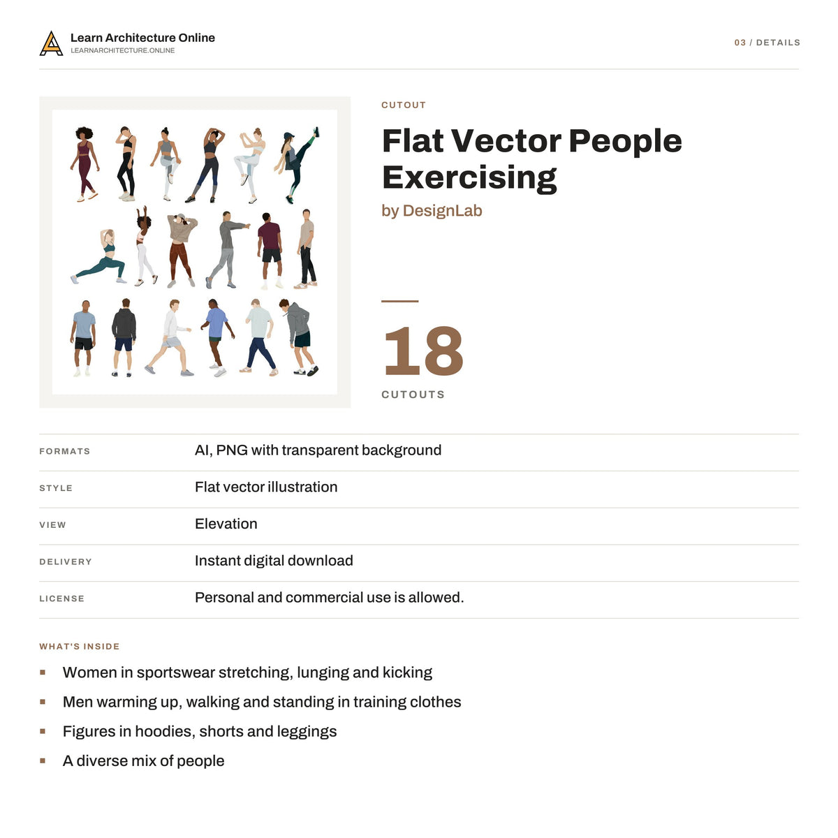 Flat Vector People Exercising details