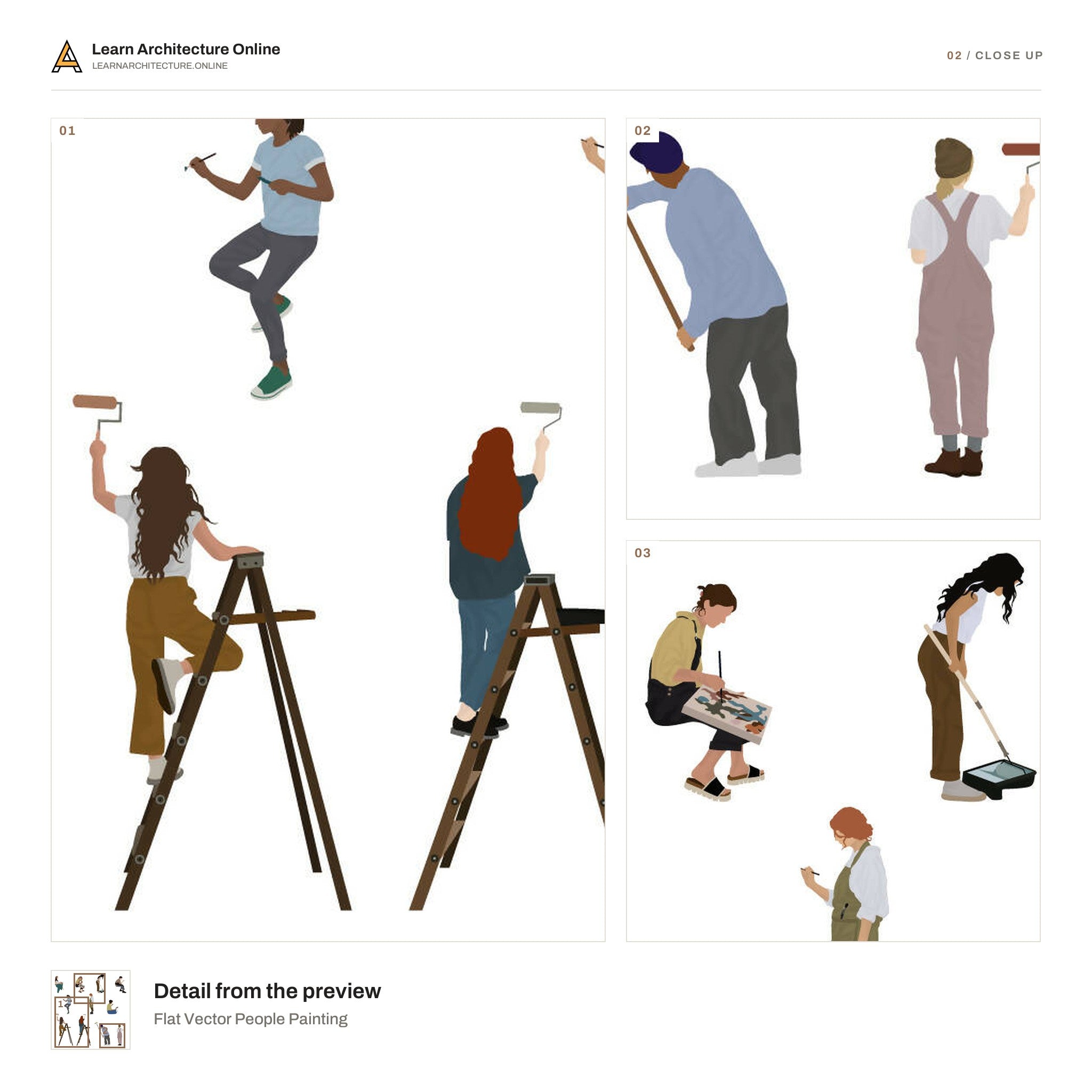 Flat Vector People Painting close up