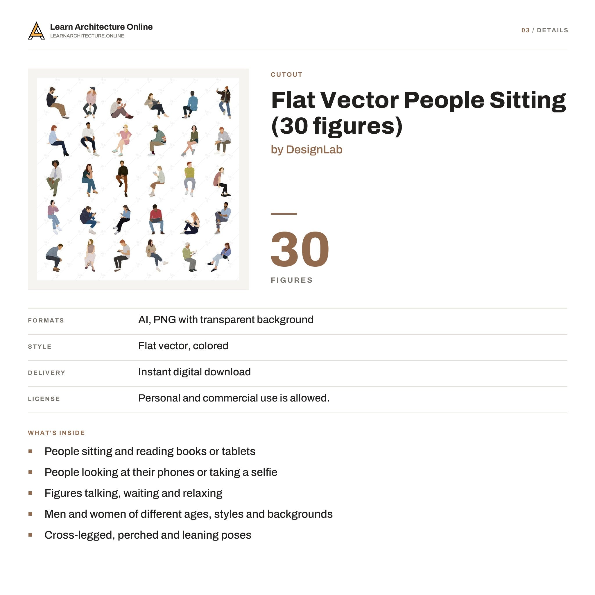 Flat Vector People Sitting details