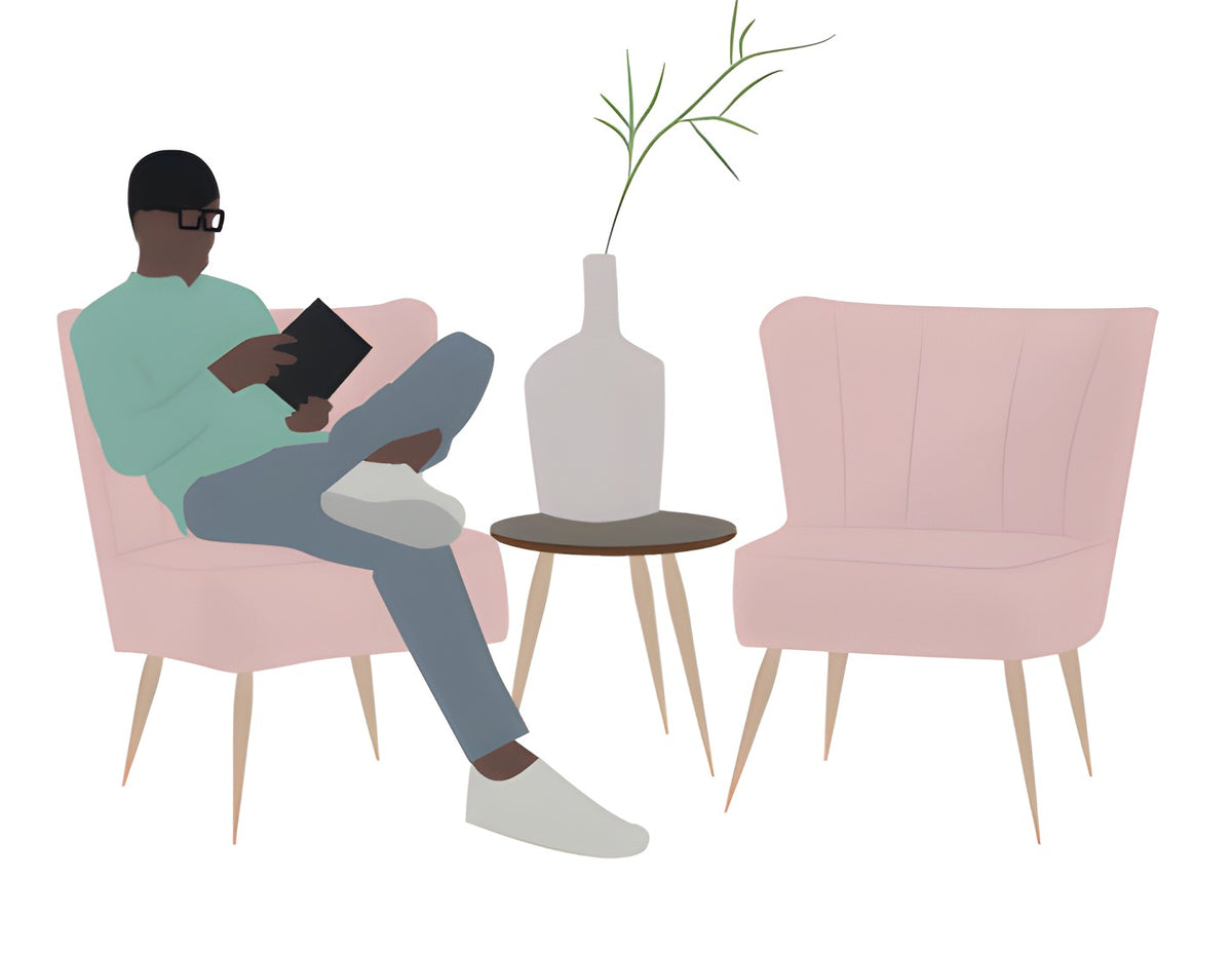 Flat Vector Reading Corner With People — cutout pack for architectural visualisation, preview 2 of 4