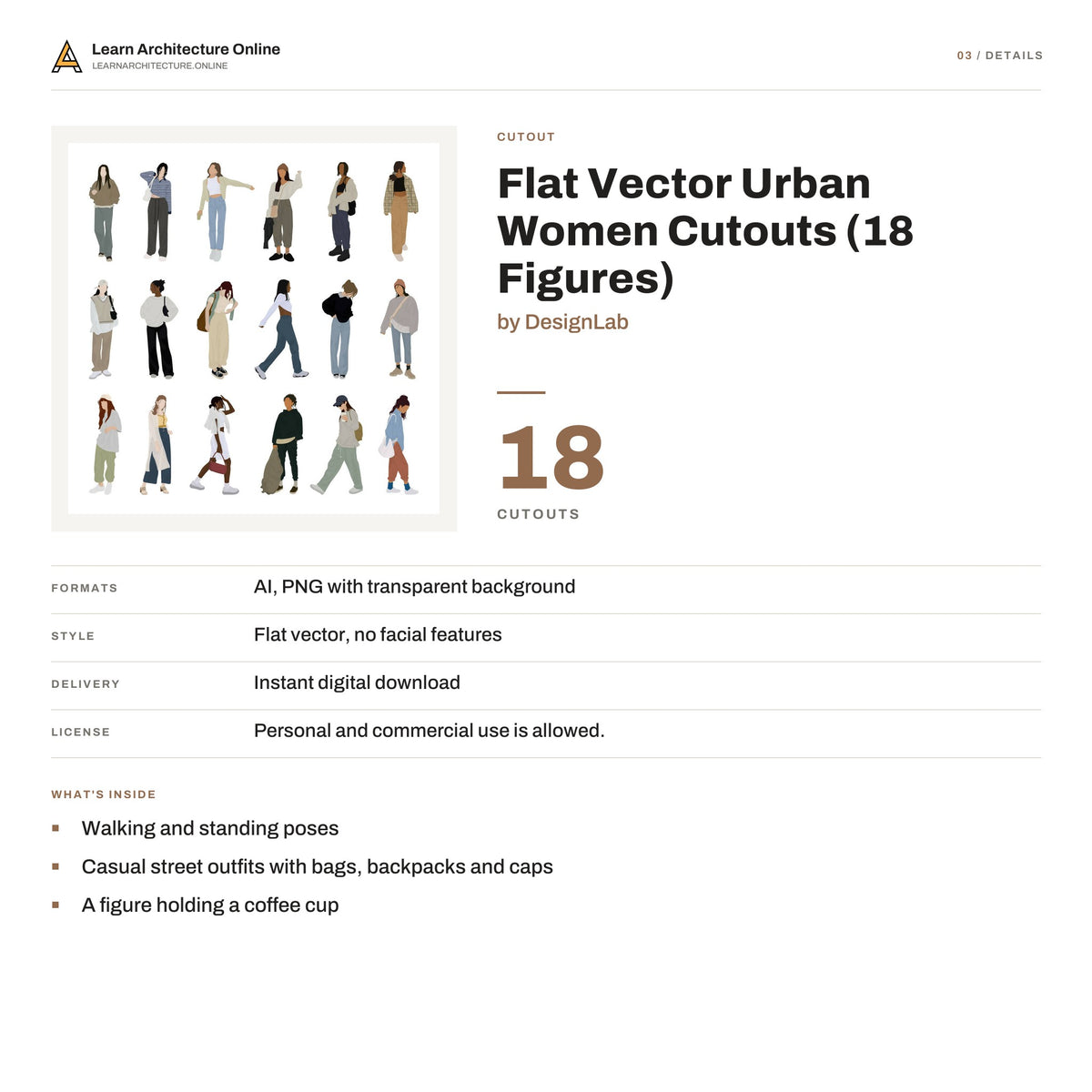 Flat Vector Urban Women Cutouts details