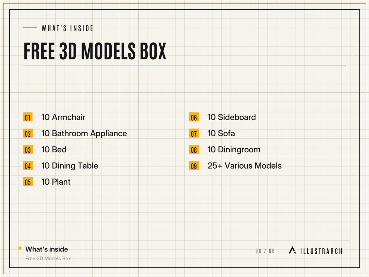 Free 3D Models Box for Architectural Renders: card what s inside
