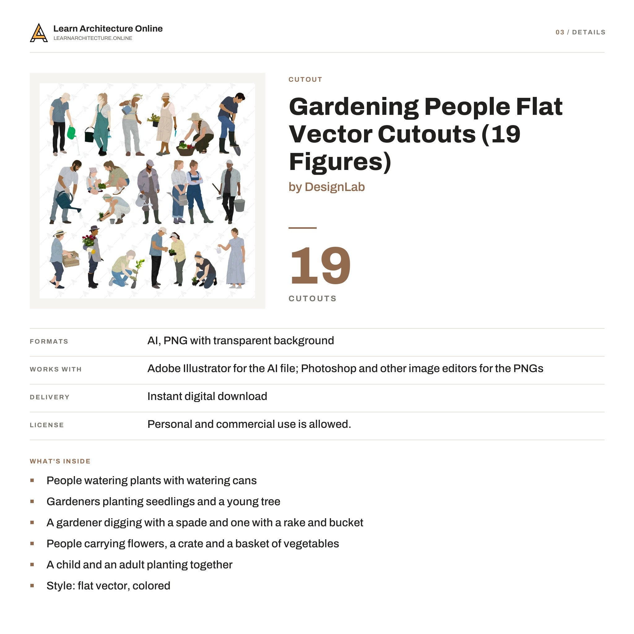 Gardening People Flat Vector Cutouts details