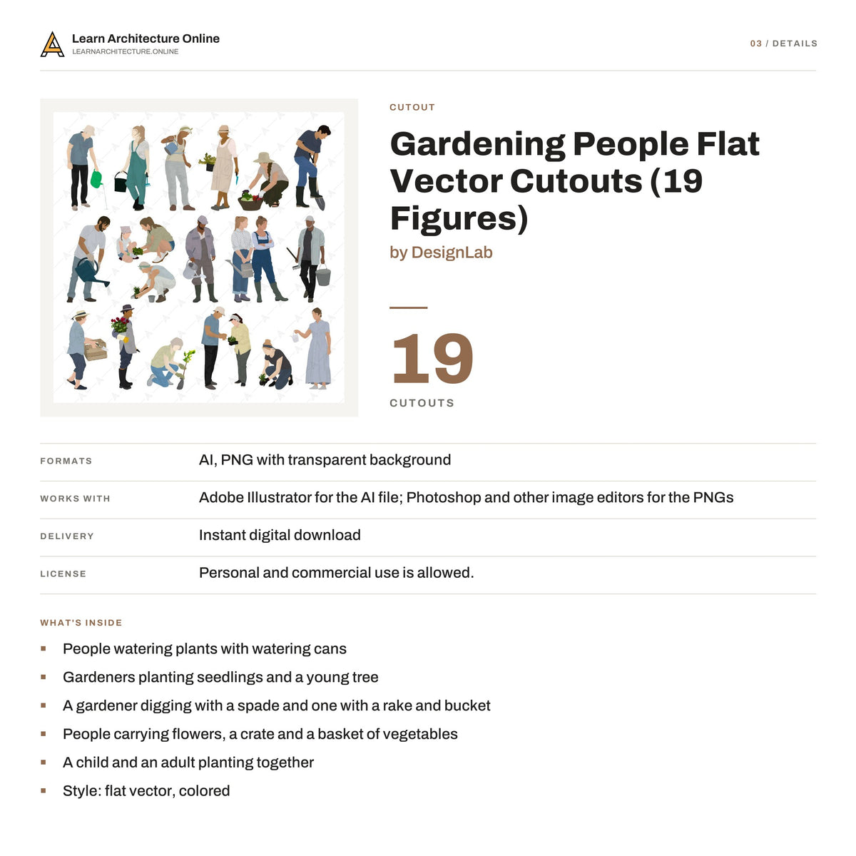 Gardening People Flat Vector Cutouts details