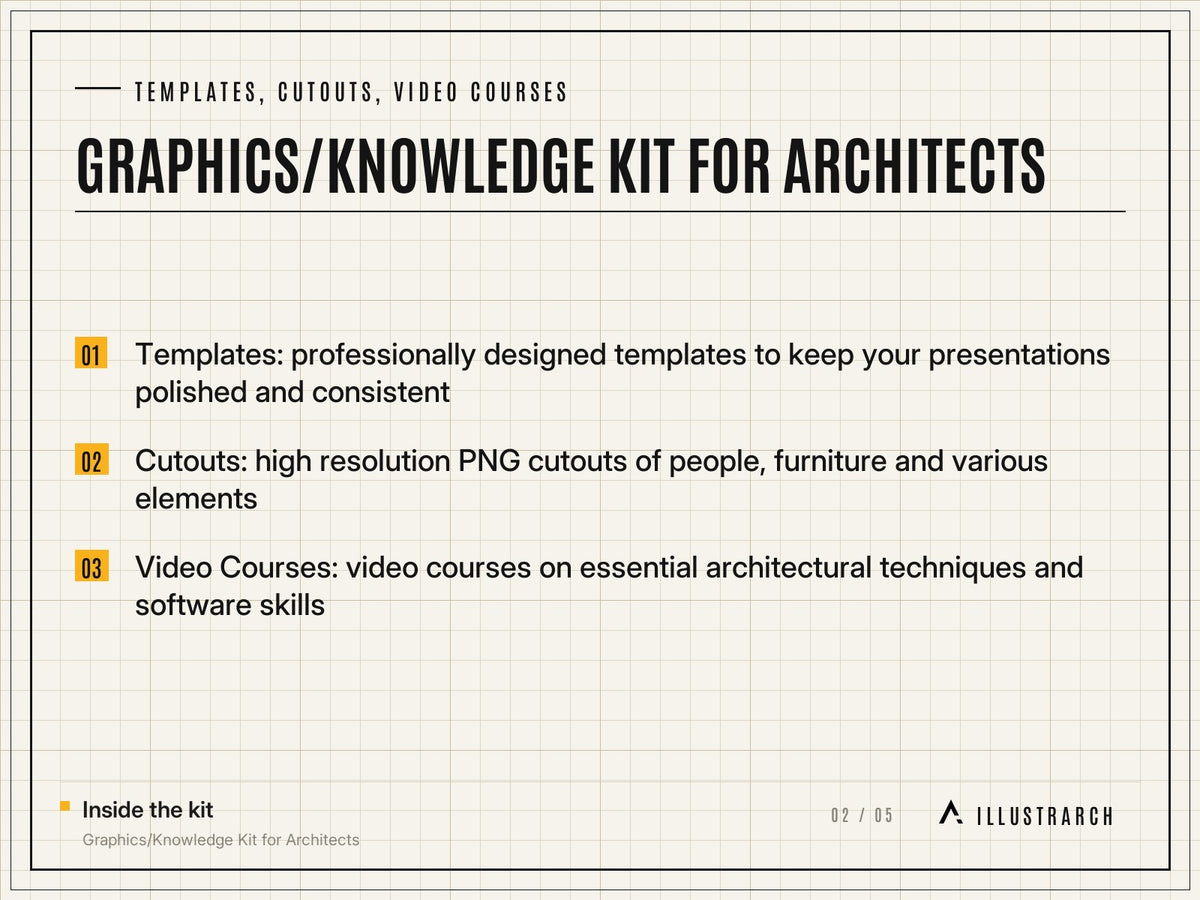 Graphics/Knowledge Kit for Architects: card templates cutouts video course