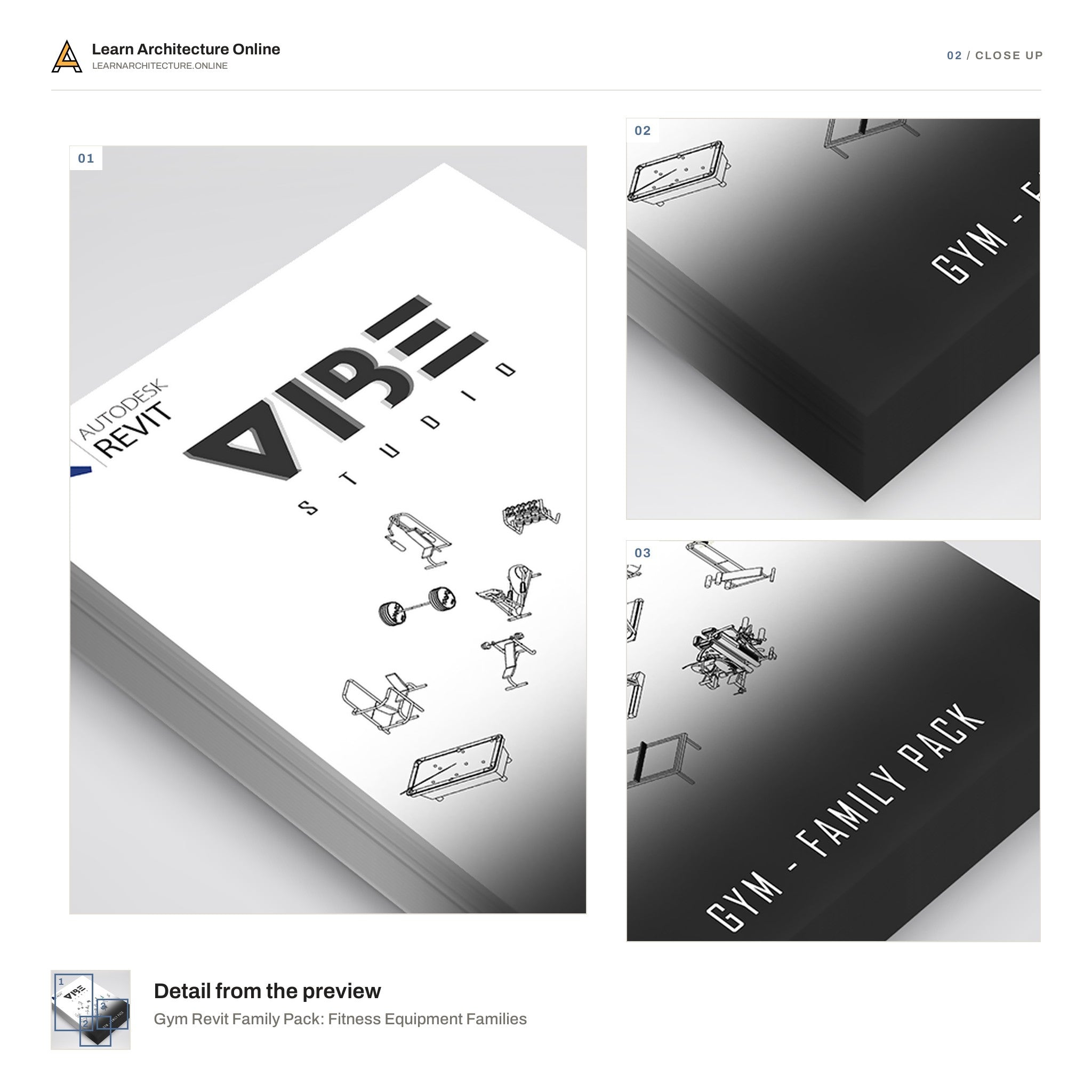 Gym Revit Family Pack: Fitness Equipment Families close up