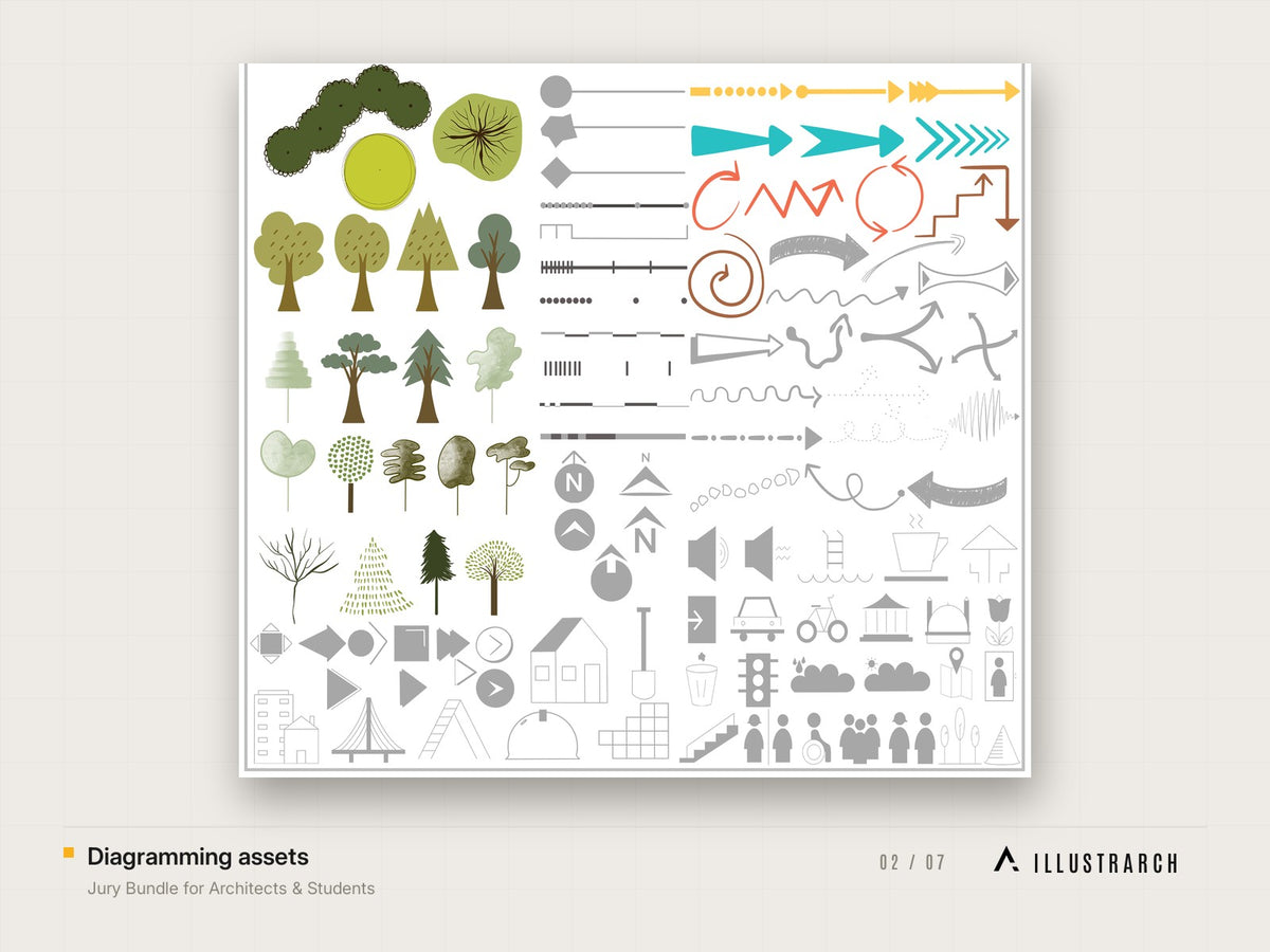 Jury Bundle for Architects & Students: diagramming assets