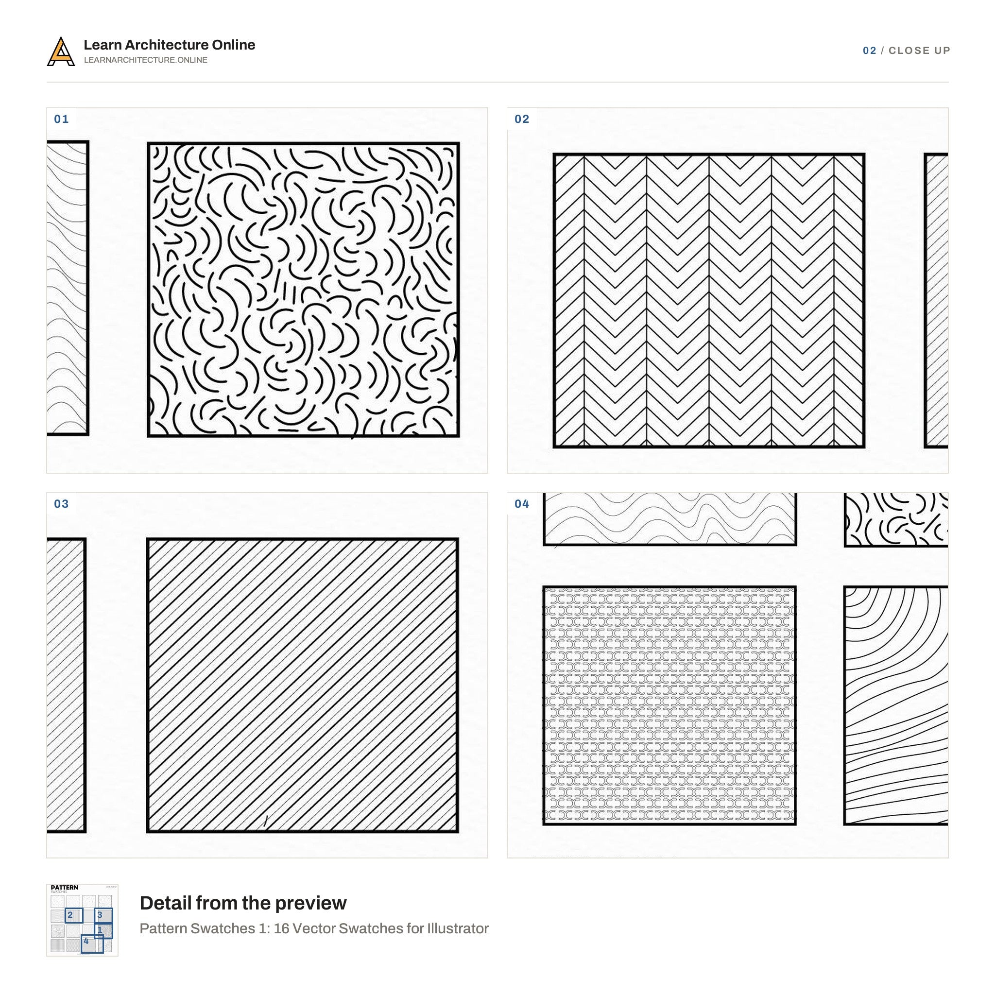 Pattern Swatches 1: 16 Vector Swatches for Illustrator close up
