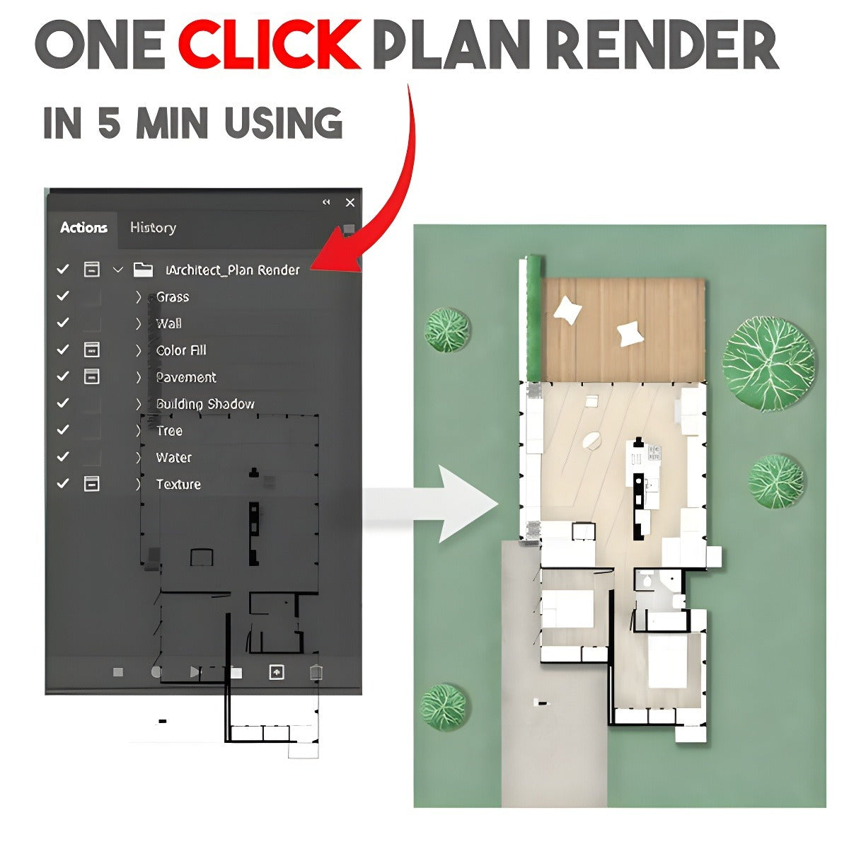 Plan Photoshop Actions — resource kit for architects, preview 1 of 2