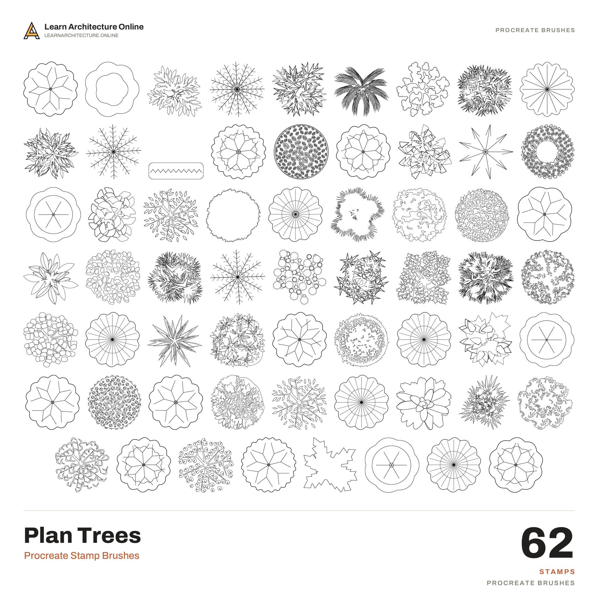 Procreate Stamp Brushes: Plan Trees cover