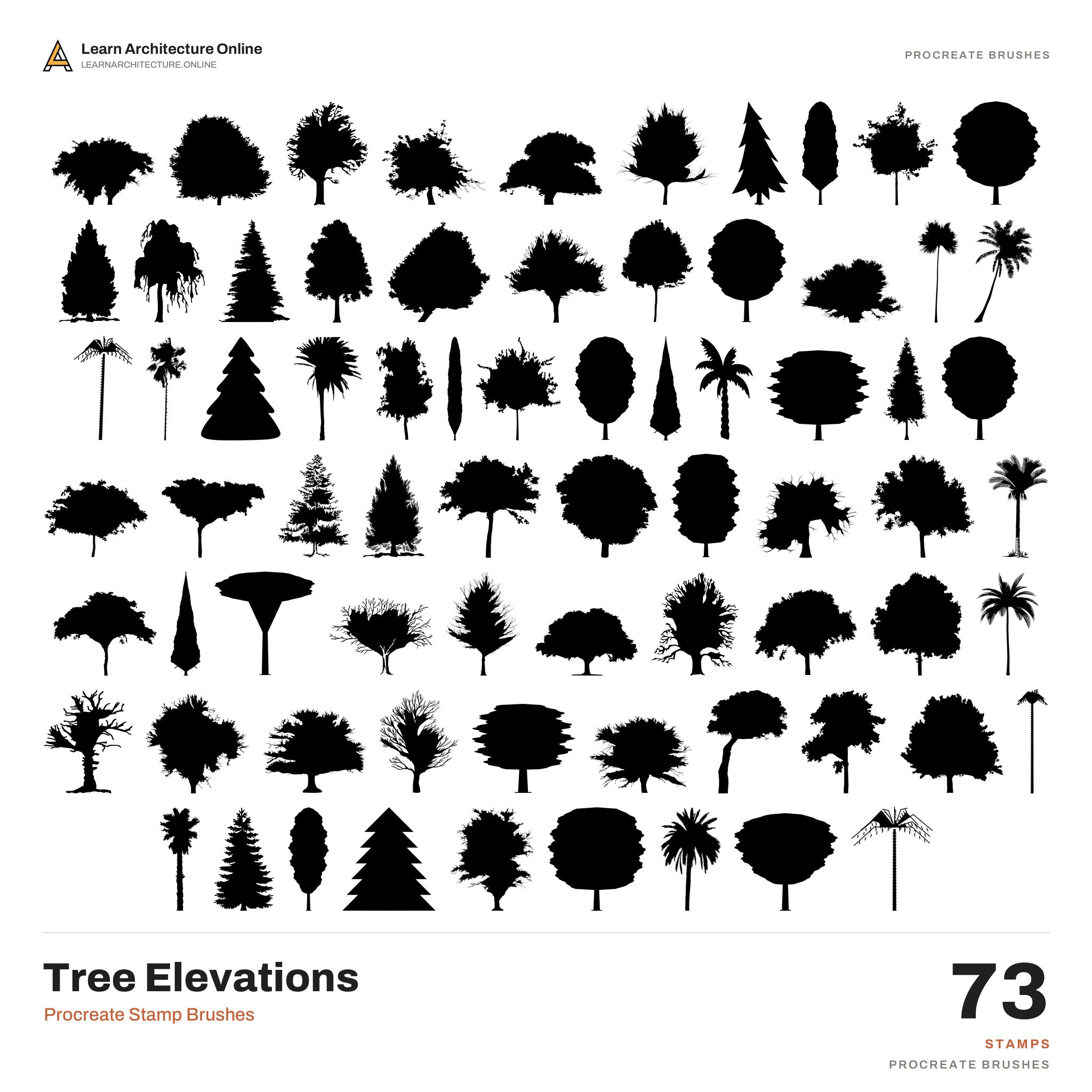 Procreate Stamp Brushes: Tree Elevations cover