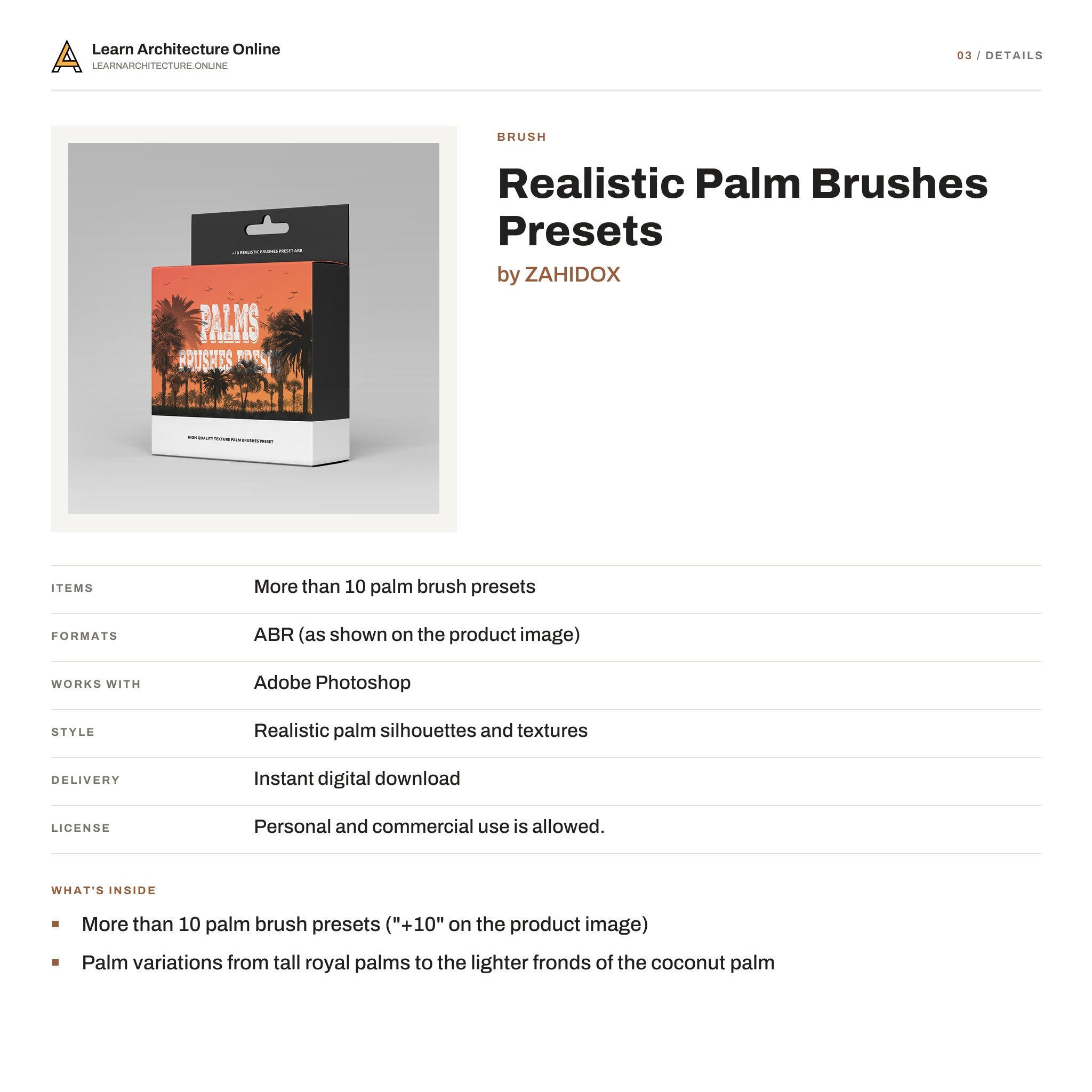 Realistic Palm Brushes Presets details