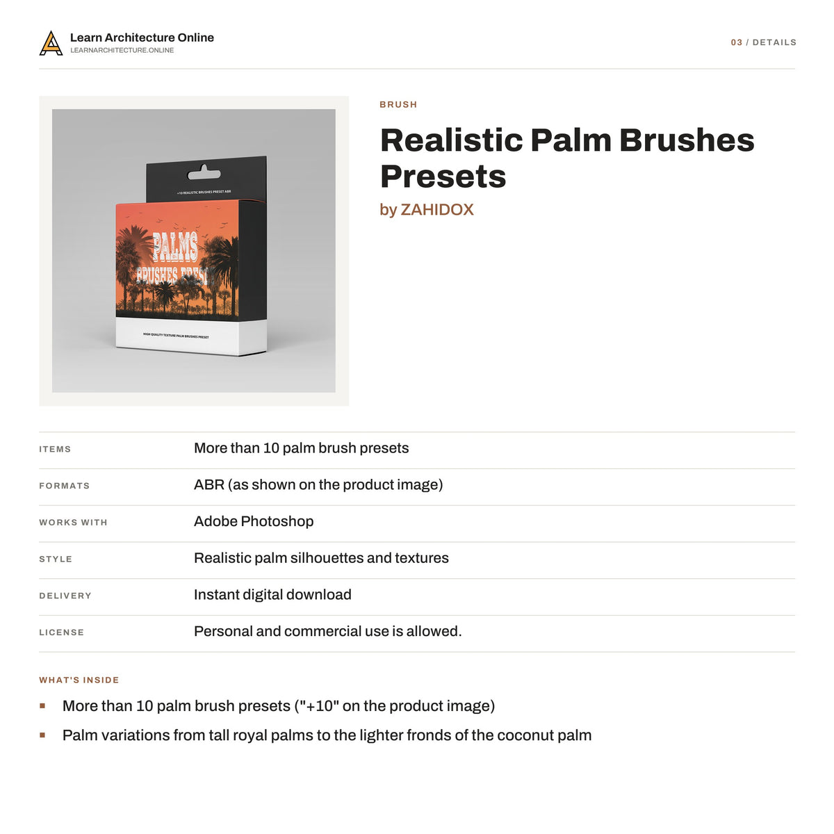 Realistic Palm Brushes Presets details