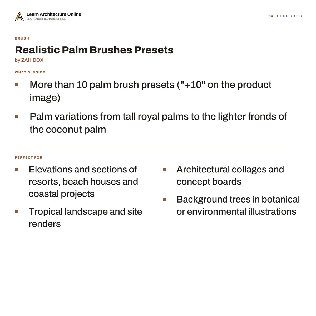 Realistic Palm Brushes Presets highlights
