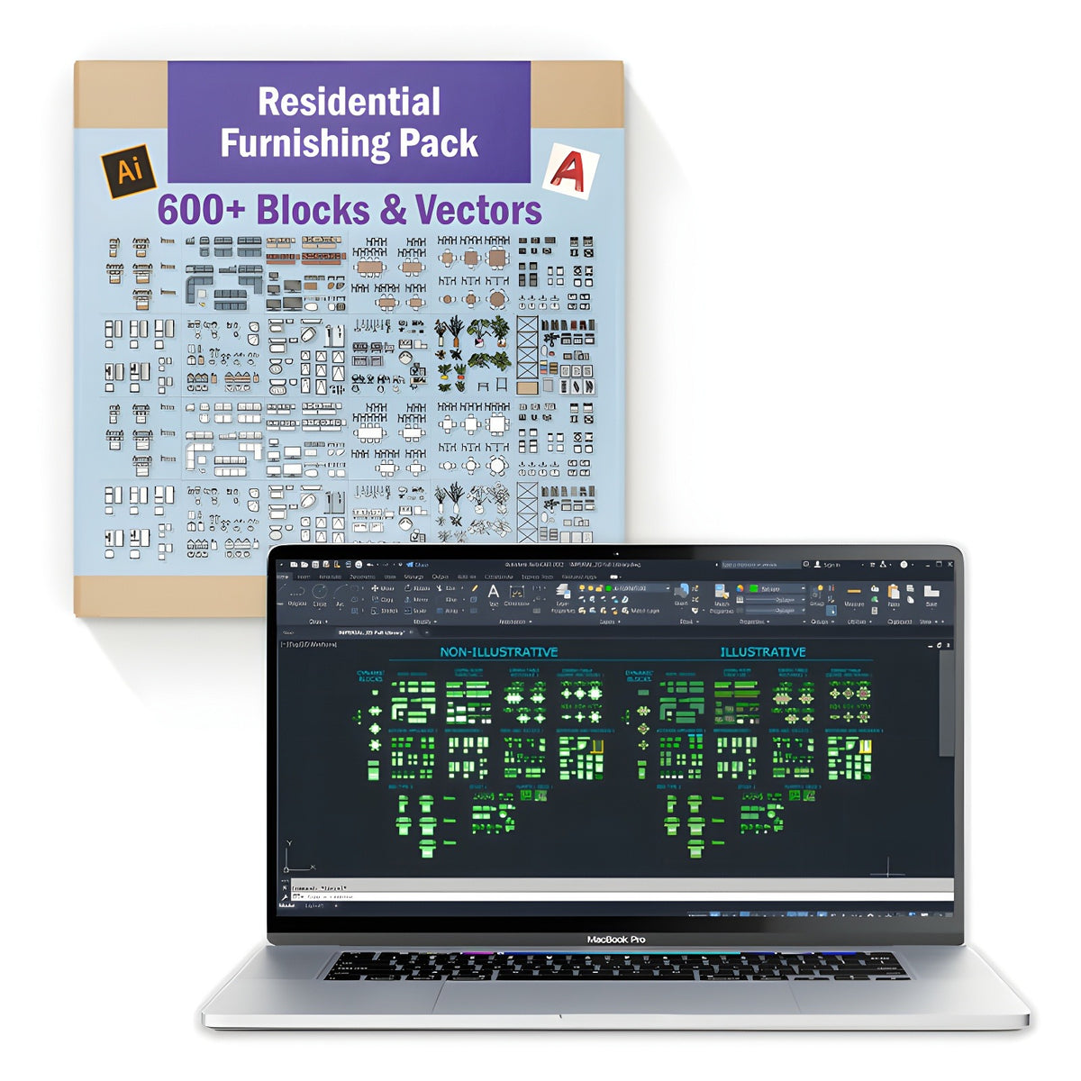 Residential Furnishing – CAD Mega Pack — CAD block set for architectural drawings, preview 1 of 10