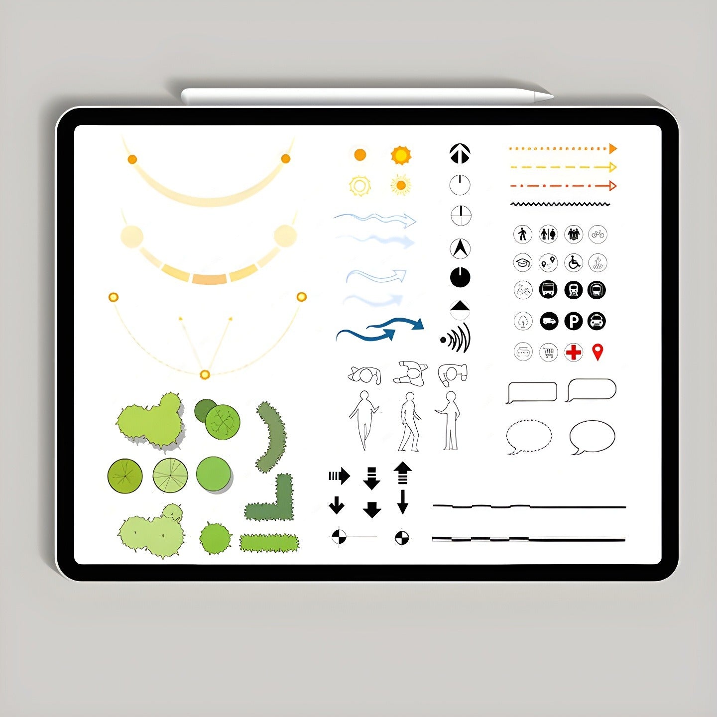 Site Analysis Symbols — cutout pack for architectural visualisation, preview 2 of 2