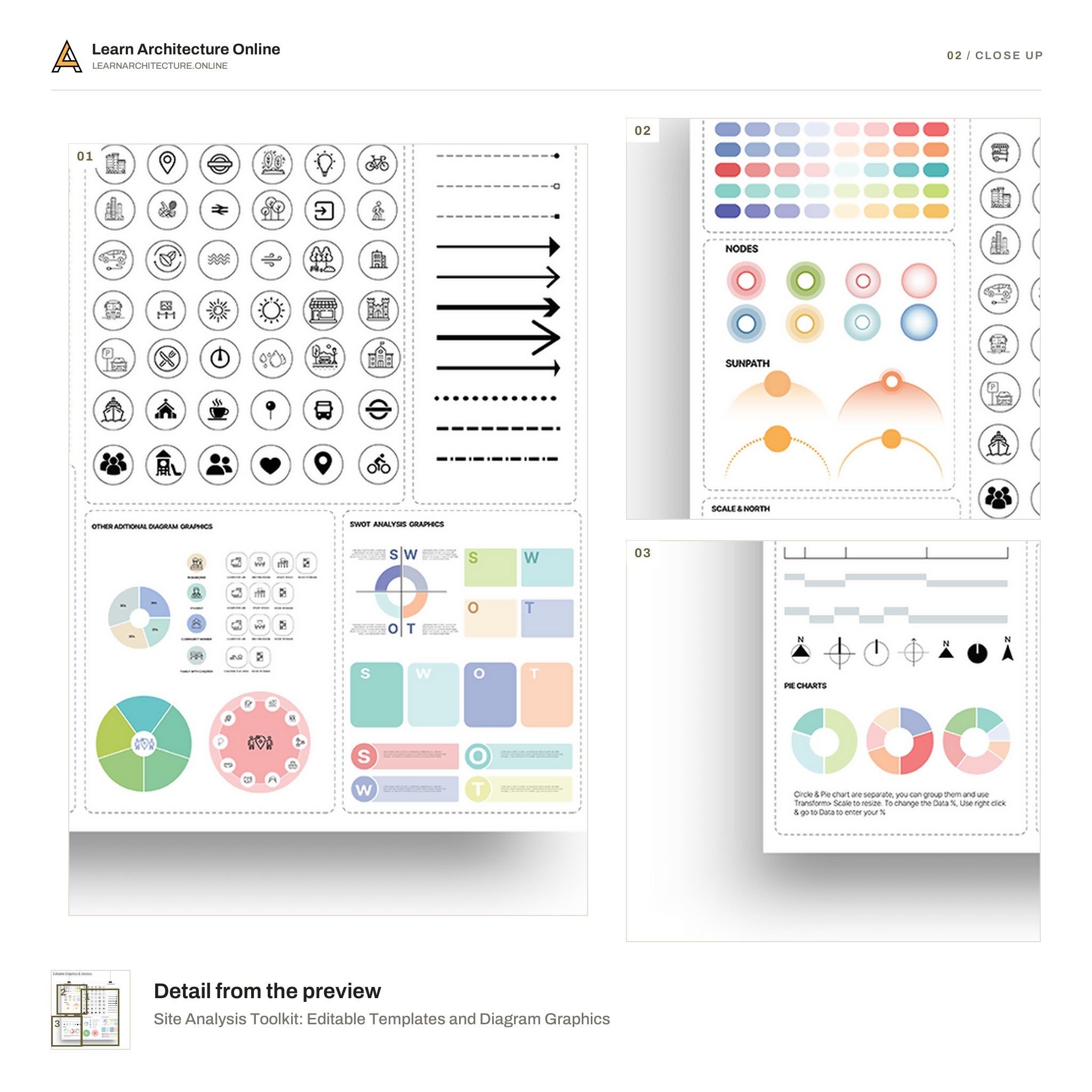 Site Analysis Toolkit: Editable Templates and Diagram Graphics close up