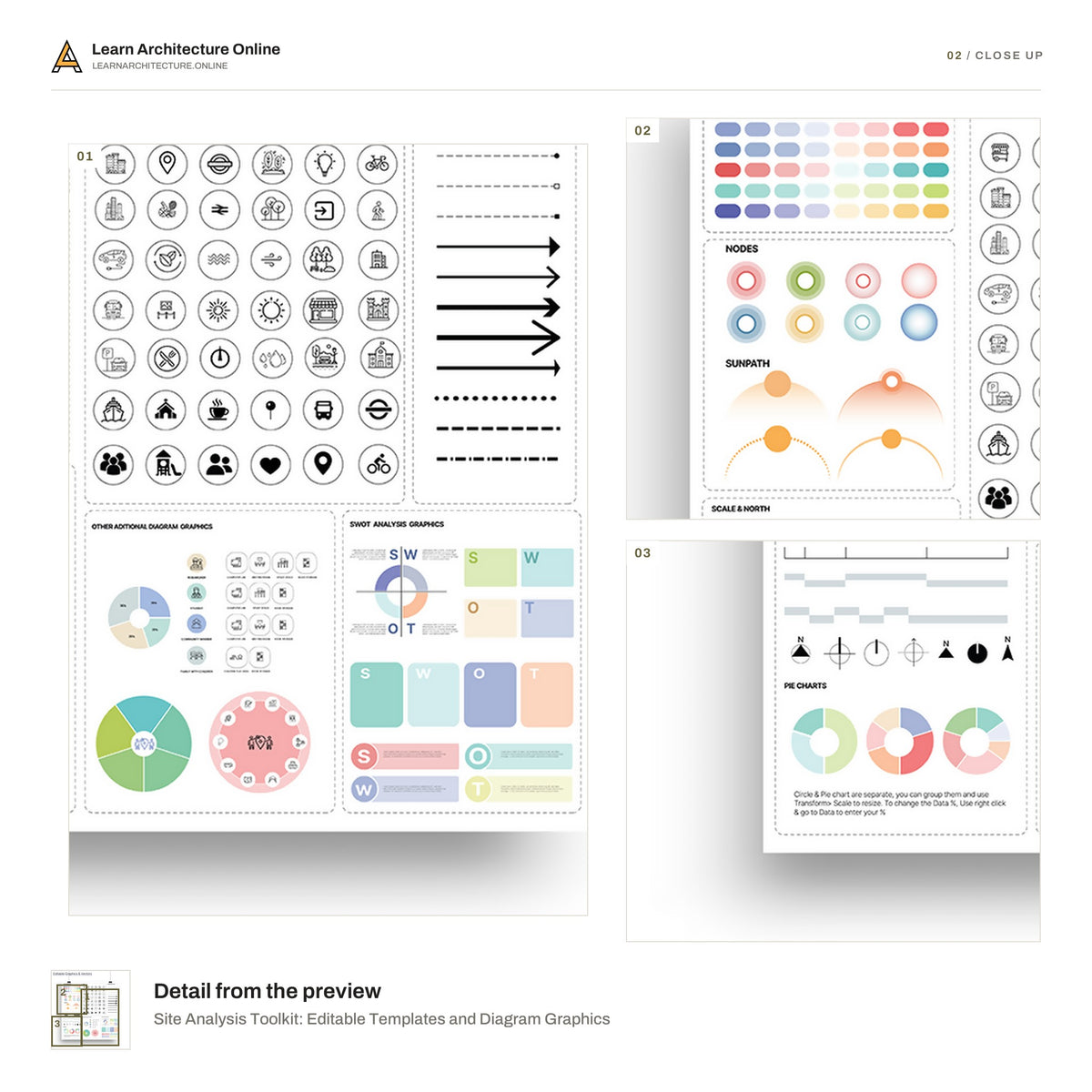 Site Analysis Toolkit: Editable Templates and Diagram Graphics close up