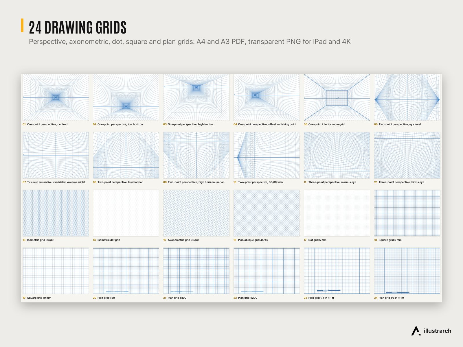 Sketch and Hand Drawing Mega Pack: drawing grids