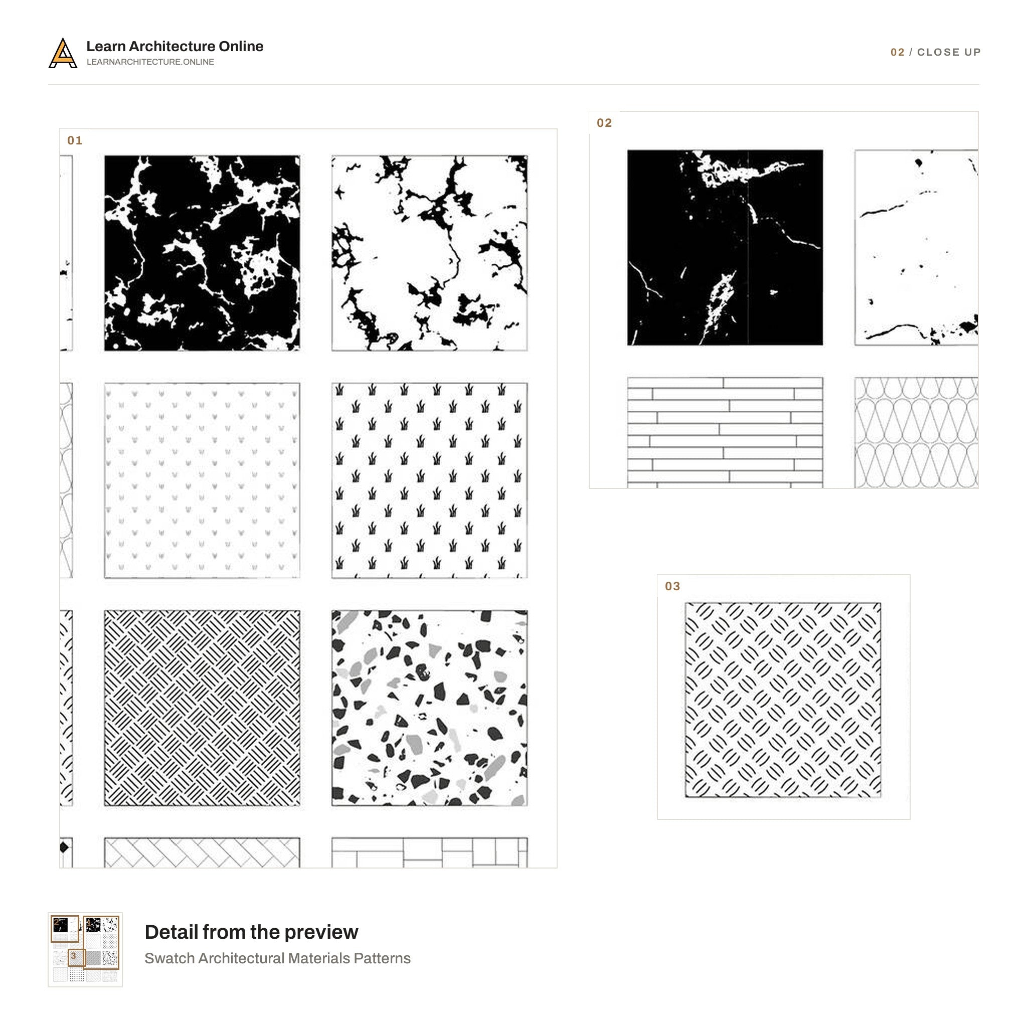 Swatch Architectural Materials Patterns close up