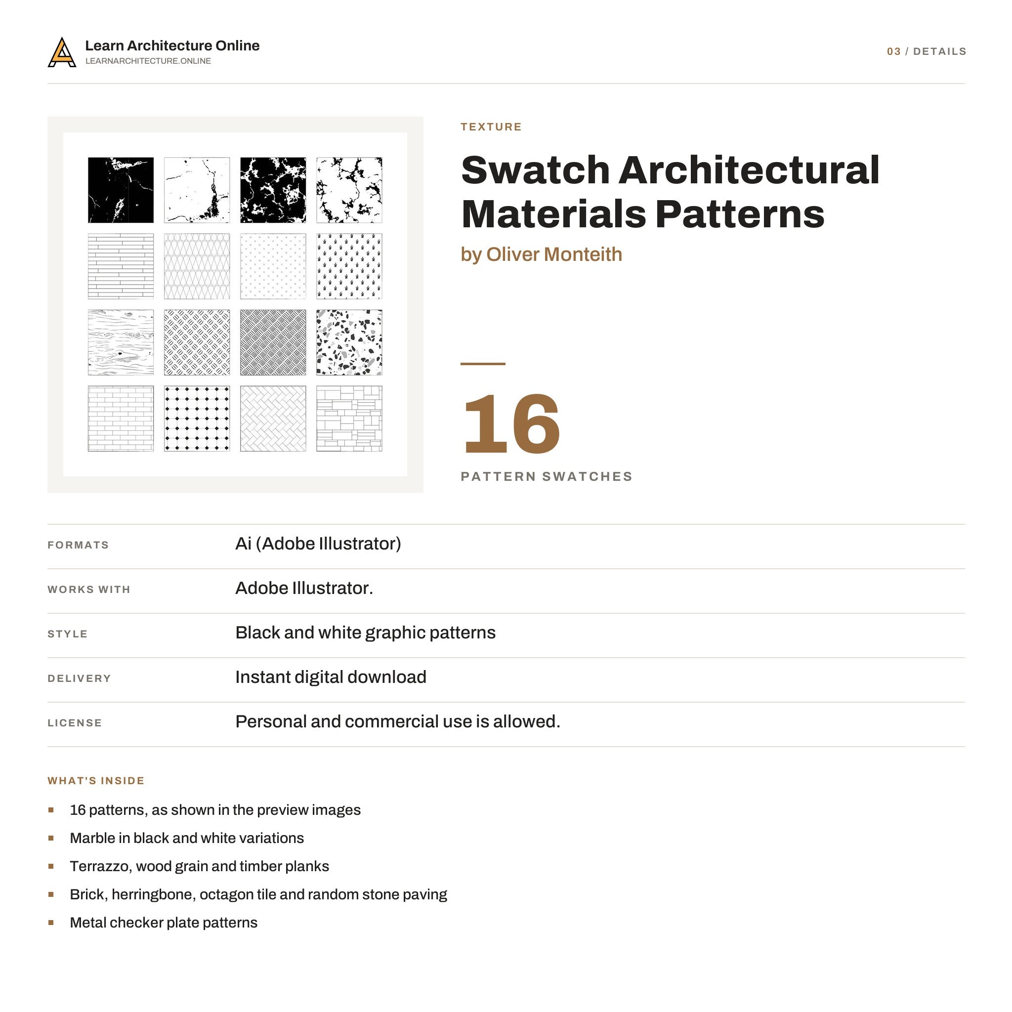 Swatch Architectural Materials Patterns details