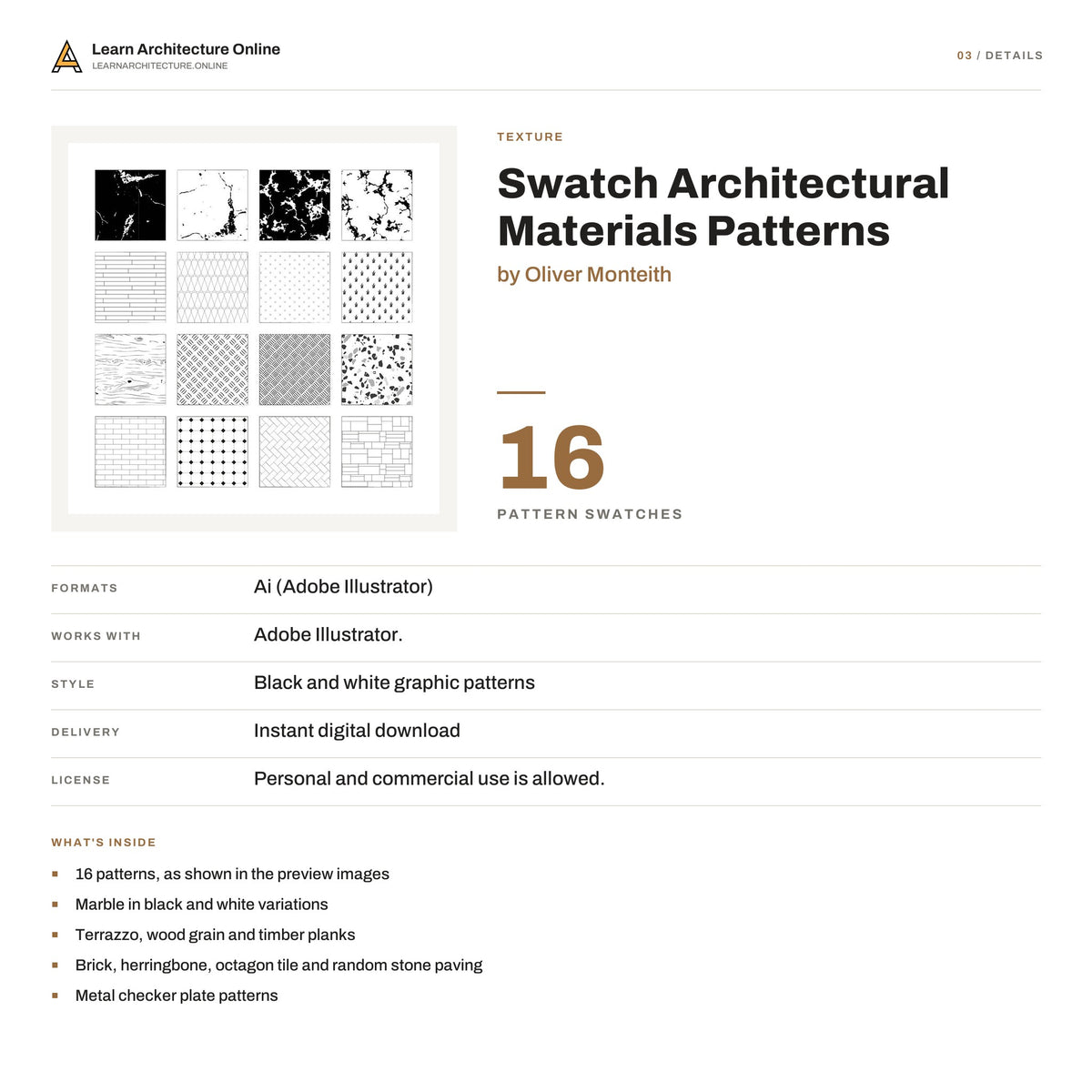 Swatch Architectural Materials Patterns details