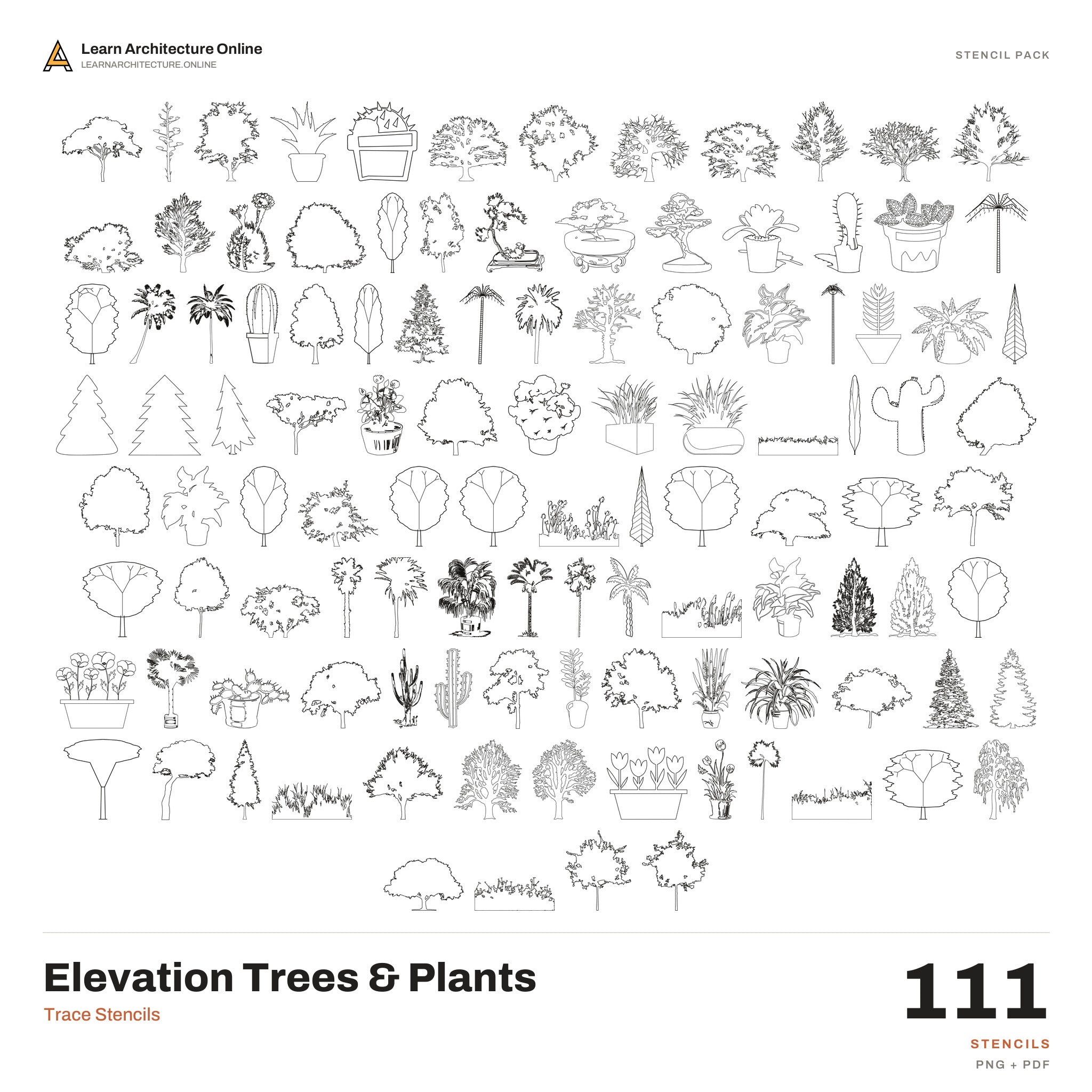 Trace Stencils: Elevation Trees & Plants cover