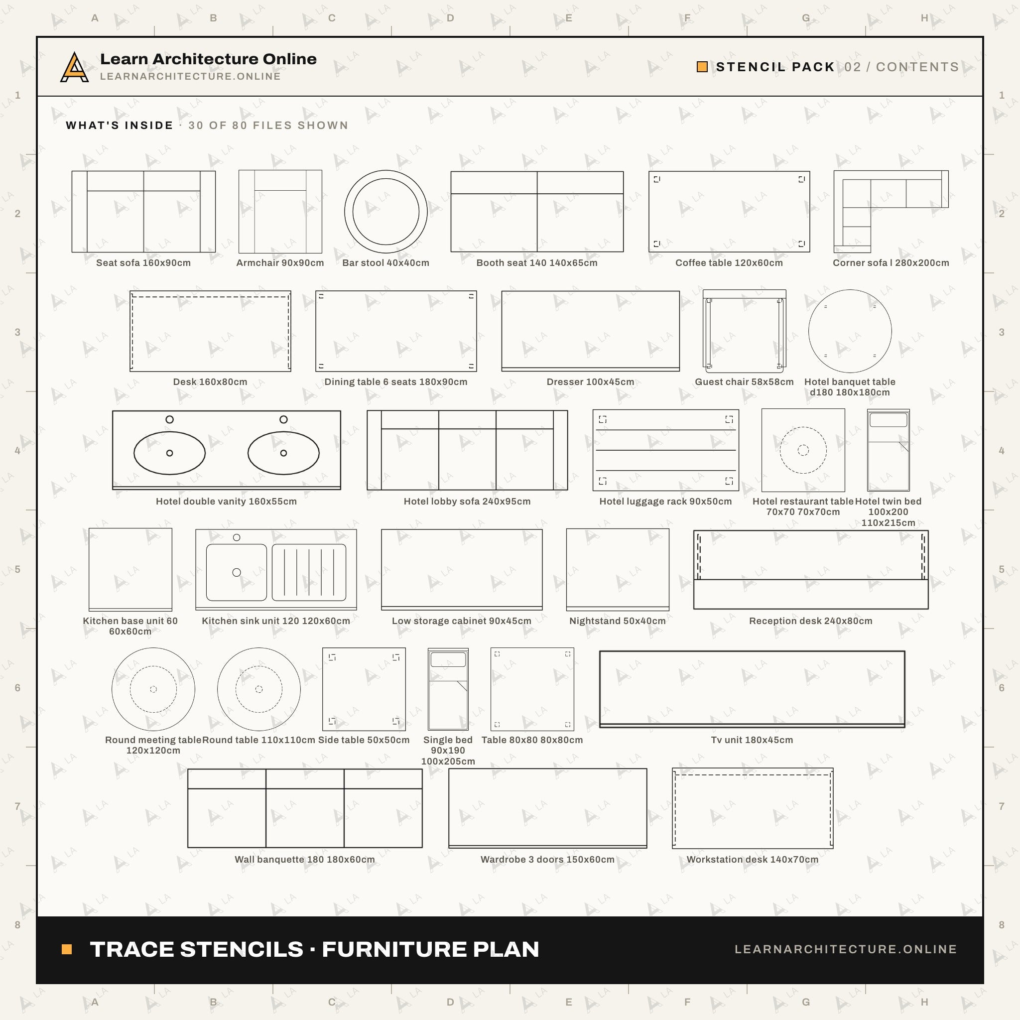 Trace Stencils: Furniture Plan: contents
