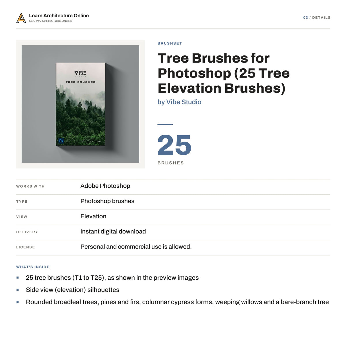 Tree Brushes for Photoshop details