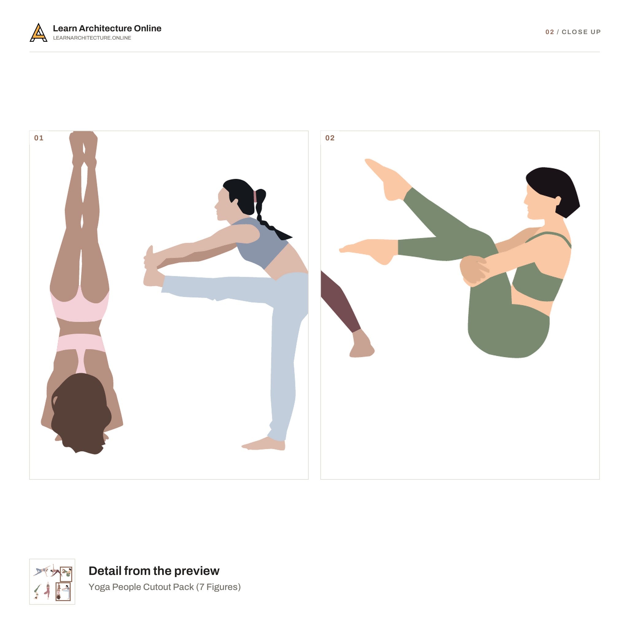 Yoga People Cutout Pack close up