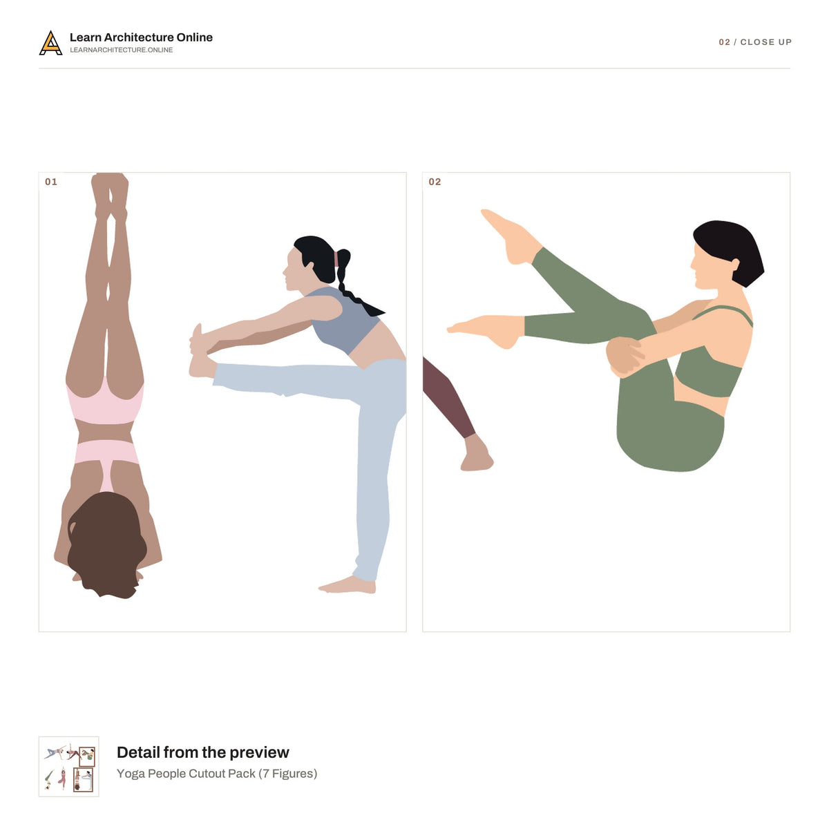 Yoga People Cutout Pack close up